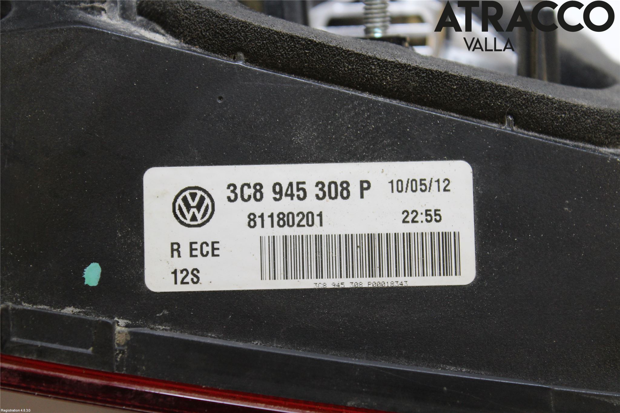 Volkswagen VW PASSAT CC 08-16 Baklykt Høyre  På Luke(Indre)