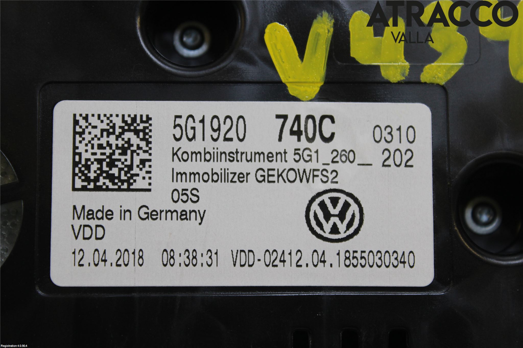 Volkswagen VW GOLF / E-GOLF VII 13-20 Instr Kombinert