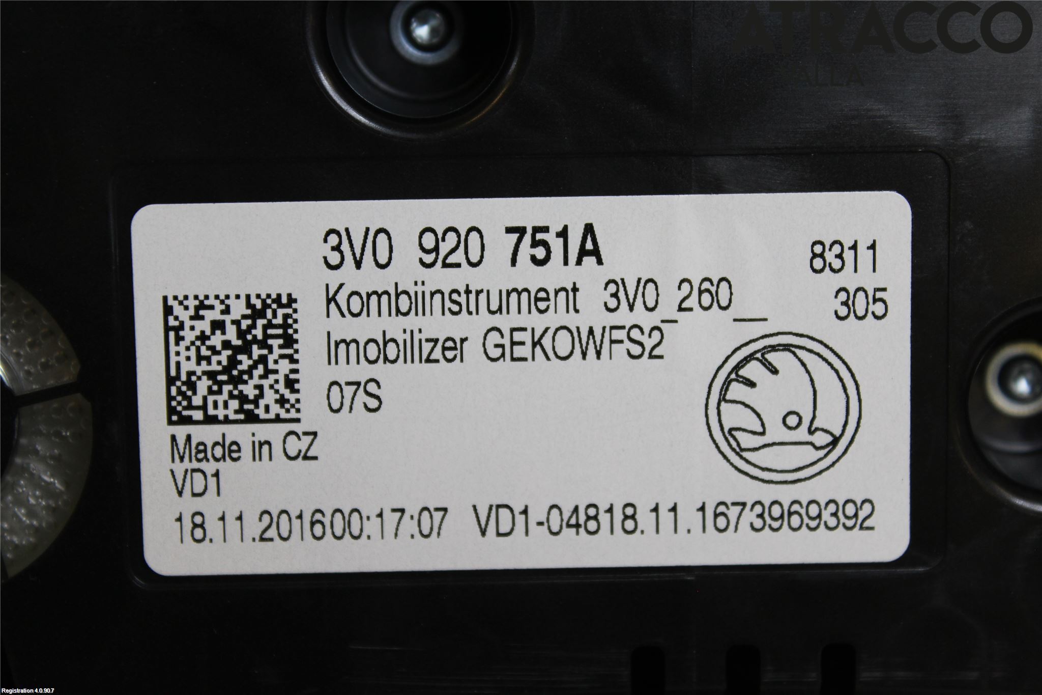 Skoda SUPERB 16-24 Instr Kombinert