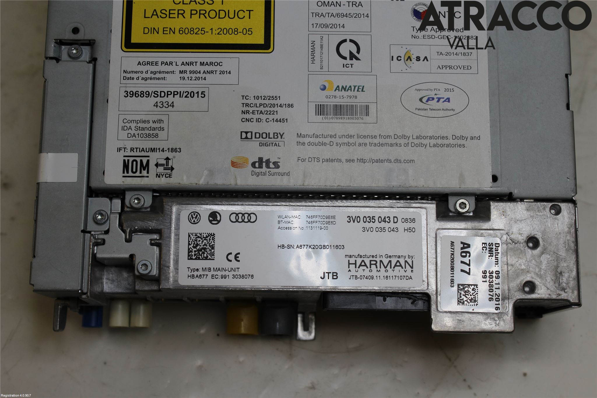 Skoda SUPERB 16-24 Stereo Radio Med Cd