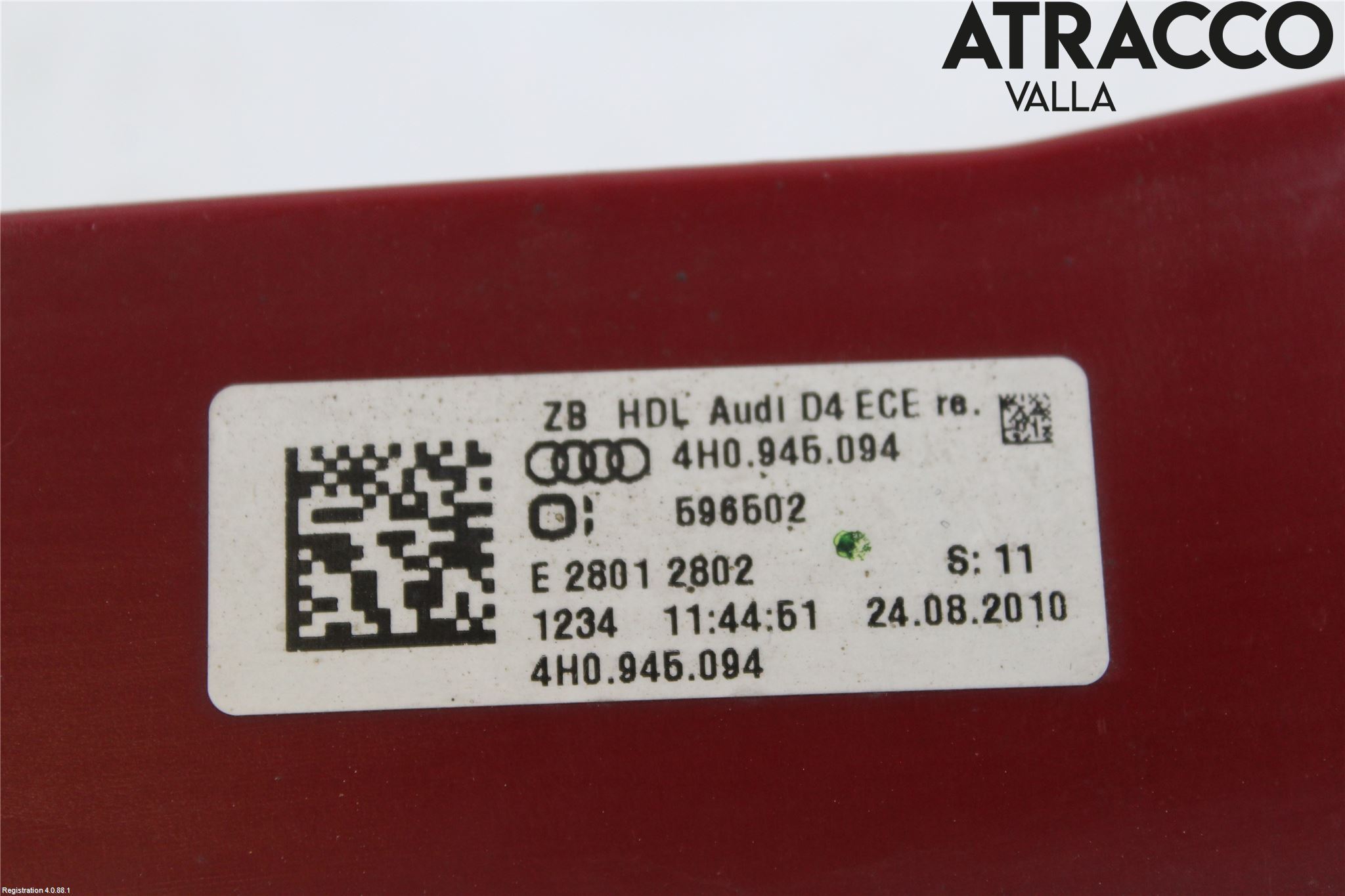 Audi A8/S8 4H 10-17 Baklykt Høyre  På Luke(Indre)