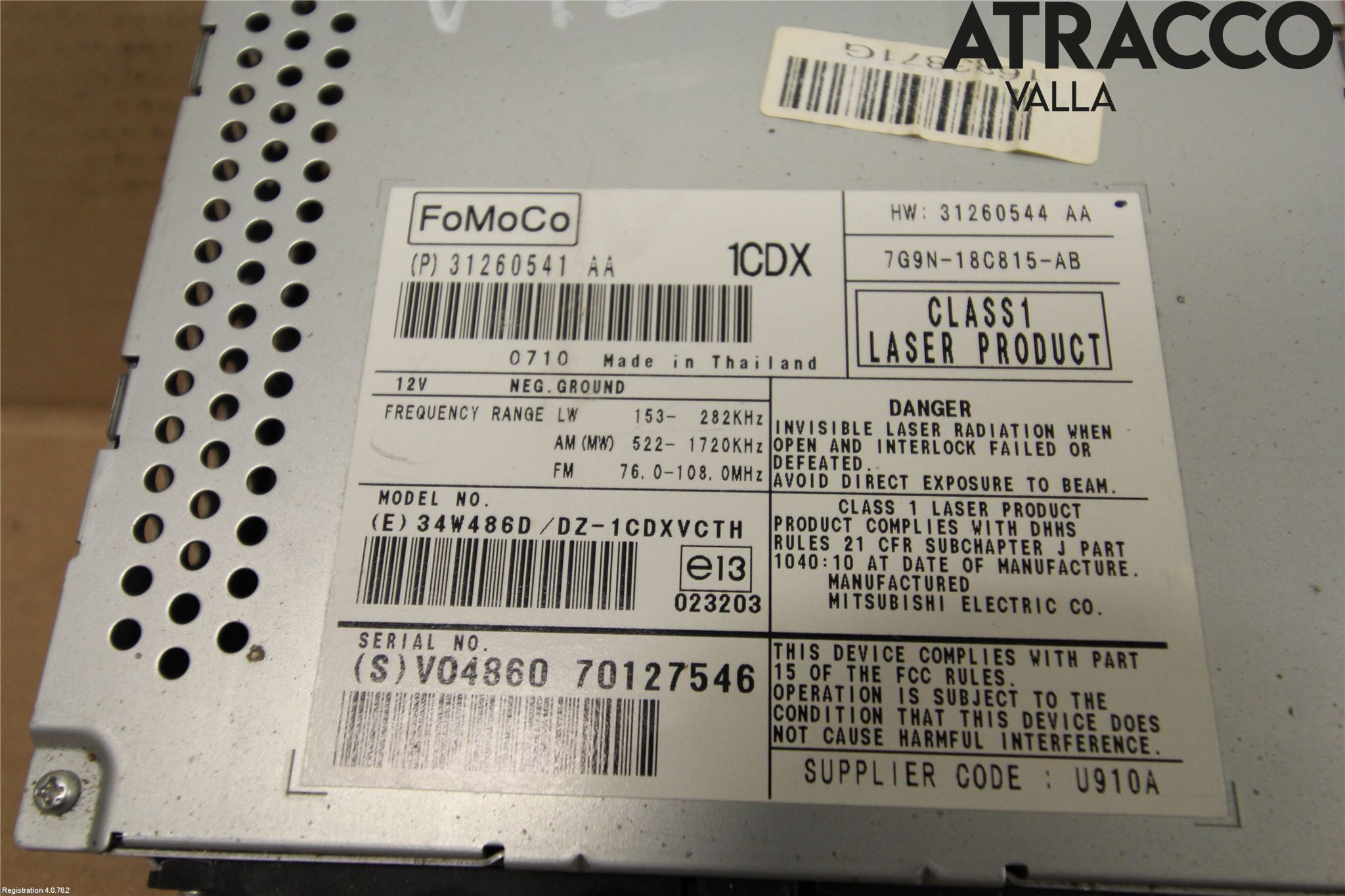Volvo XC70 08-13 Stereo Radio Med Cd