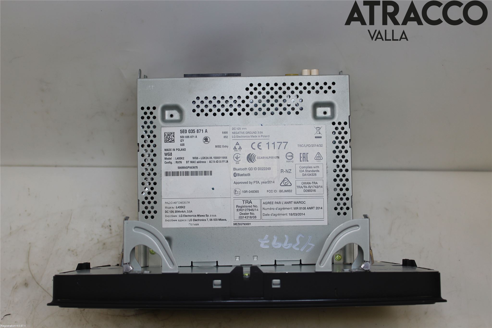 Skoda OCTAVIA (5E) 13-20 Stereo Radio Med Cd