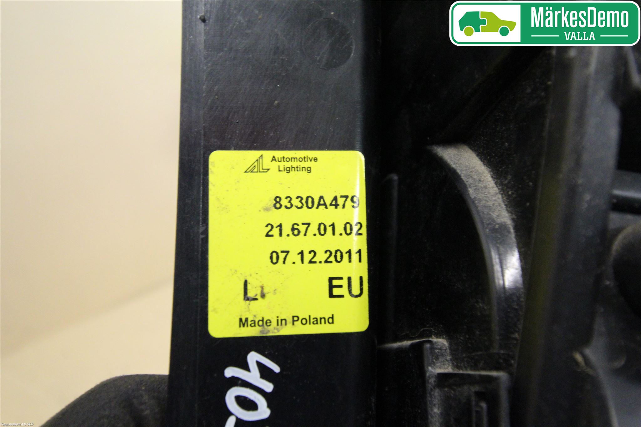 Mitsubishi COLT 09-13 Baklykt Venstre