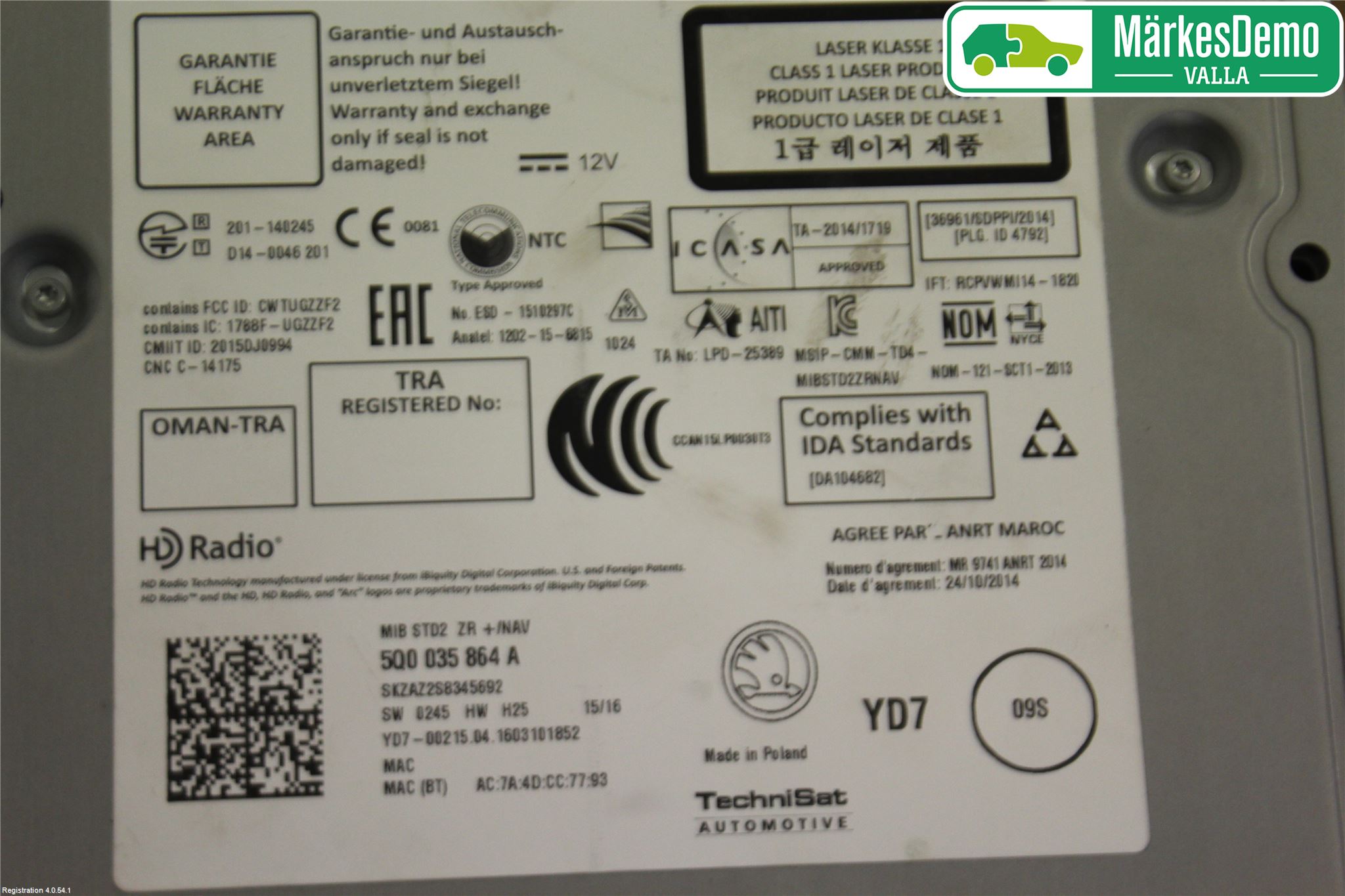 Skoda OCTAVIA (5E) 13-20 Stereo Radio