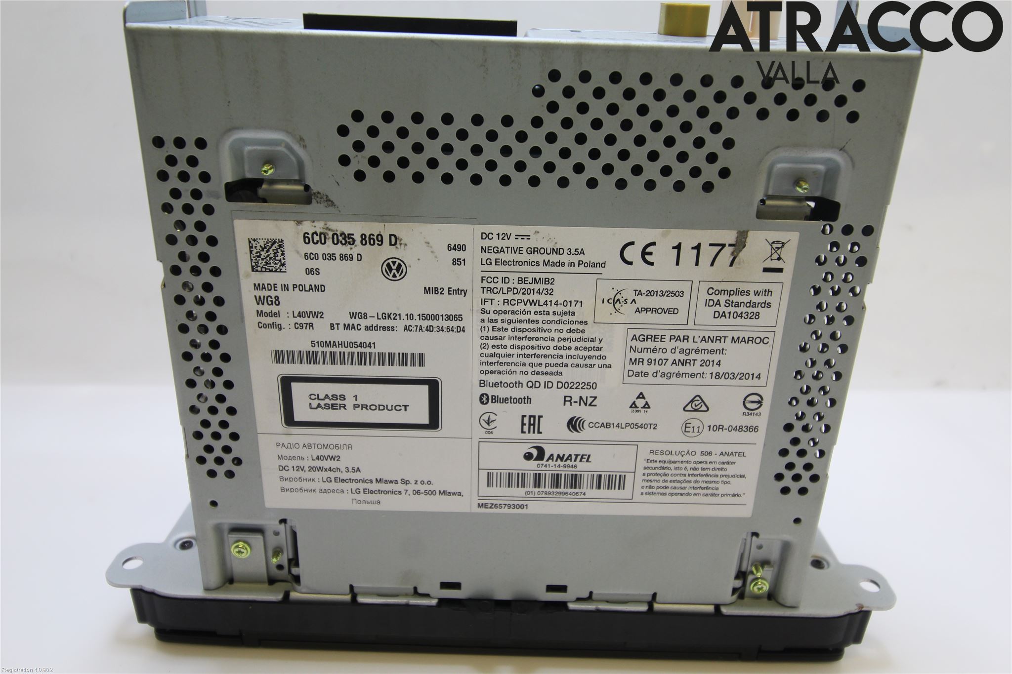 Volkswagen VW POLO 10-17 Stereo Radio Med Cd