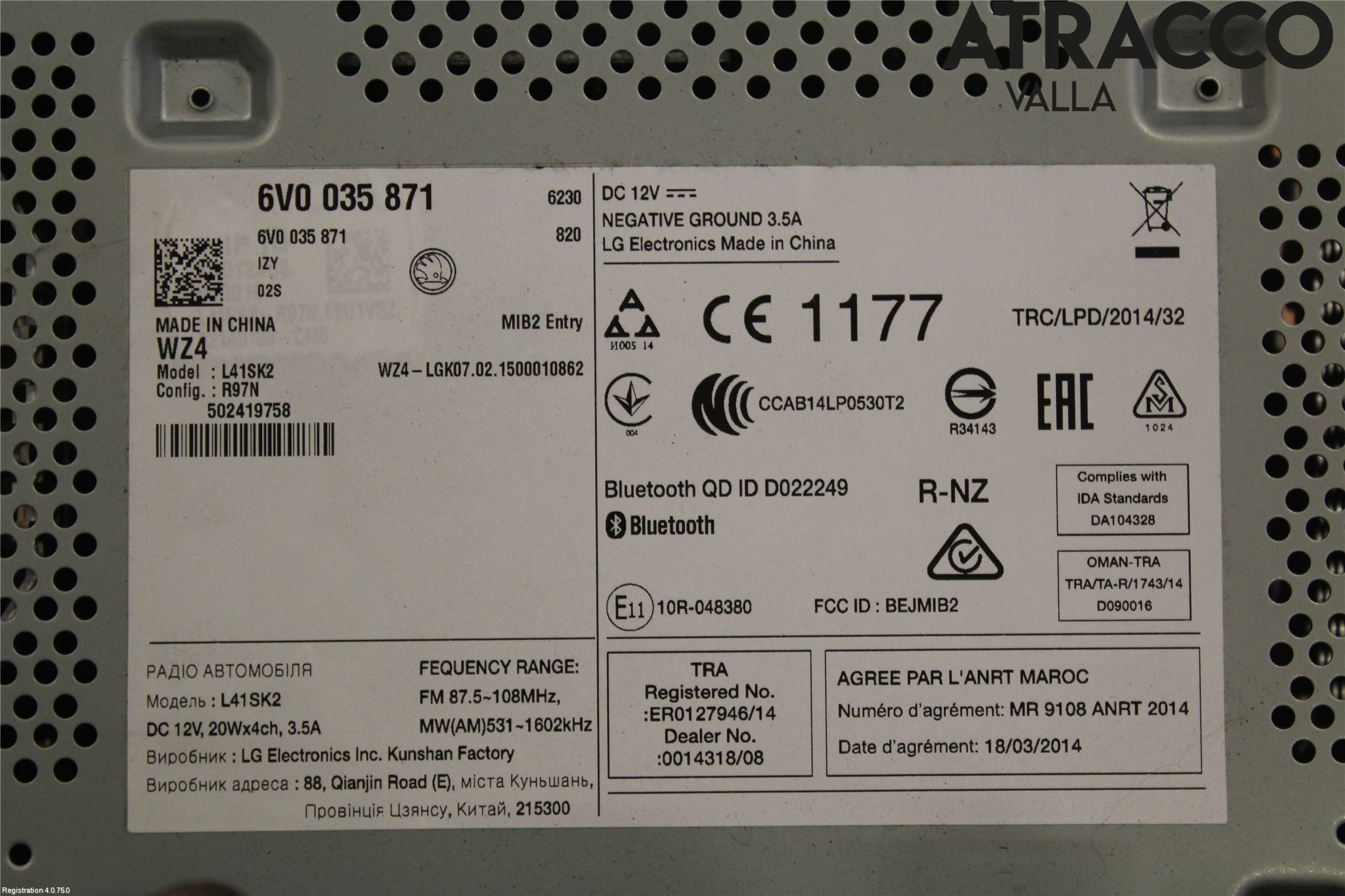 Skoda FABIA 15-21 Stereo Radio