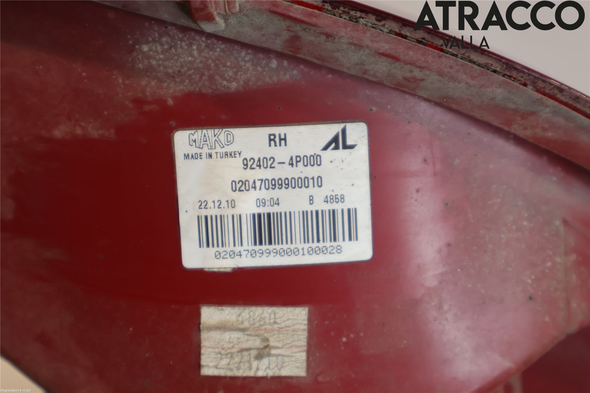 Hyundai i20 PB 09-14 Baklykt Høyre