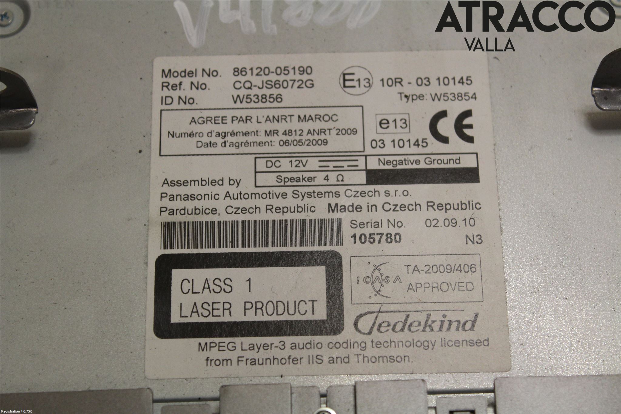 Toyota AVENSIS 09-15 Stereo Radio Med Cd