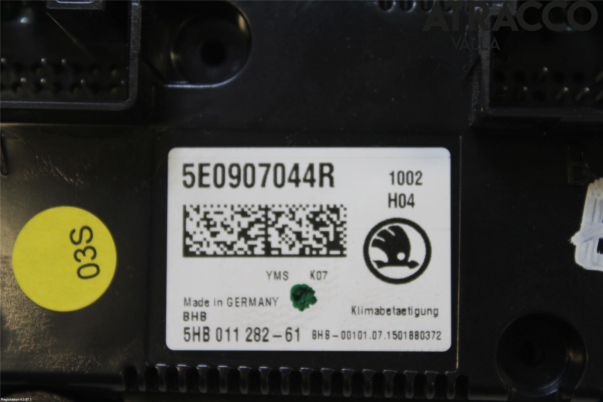 Skoda OCTAVIA (5E) 13-20 Varme Ac Betjening-Display