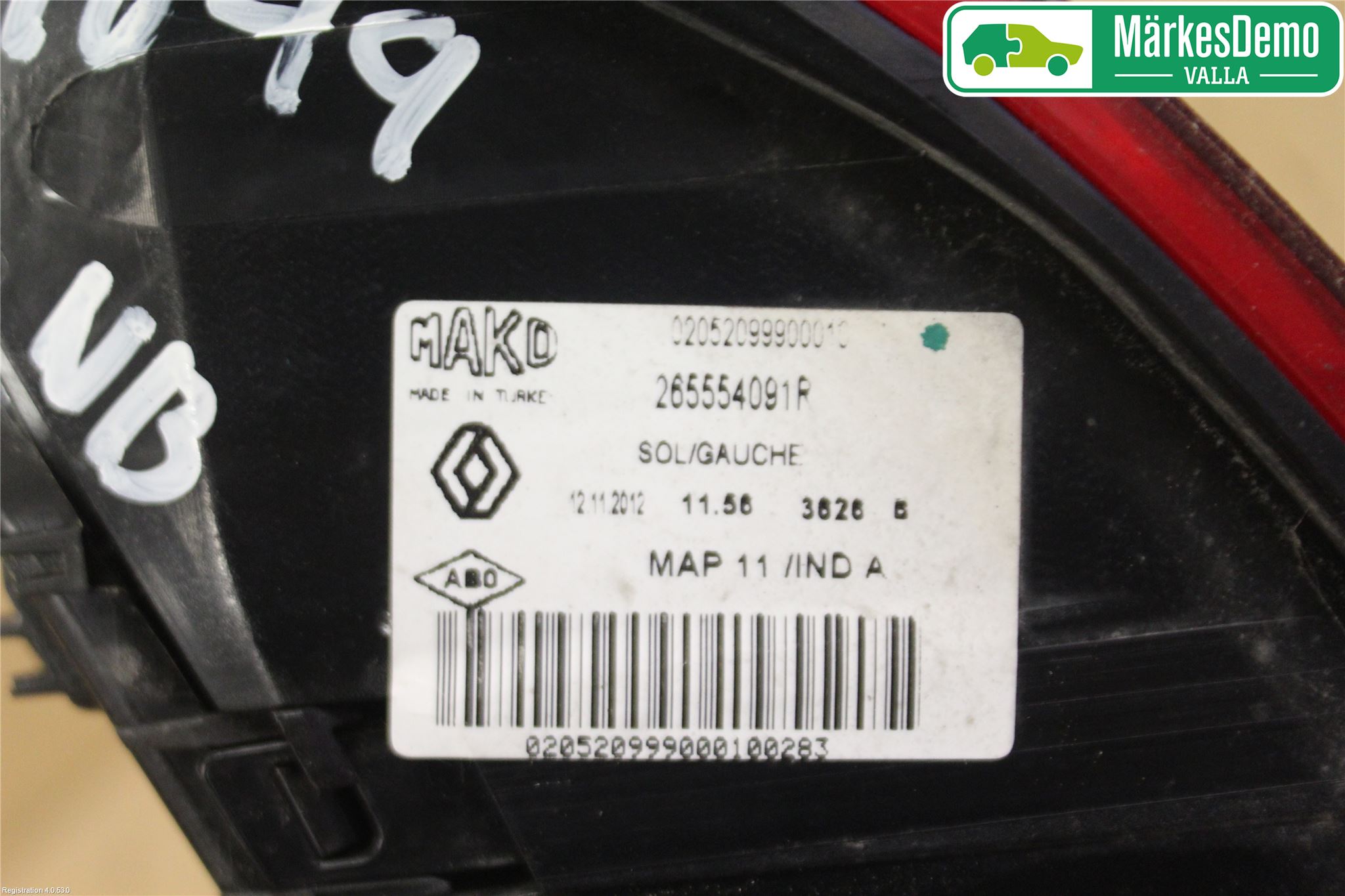 Renault CLIO IV 12-16 Baklykt Venstre