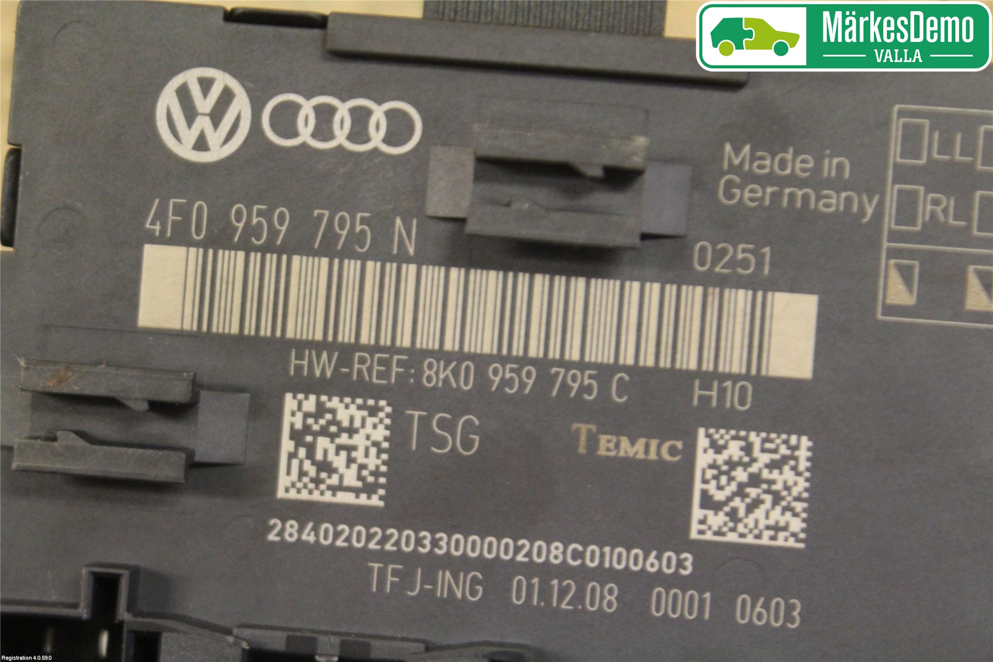 Audi A4/S4 08-11 Styreenhet Dør