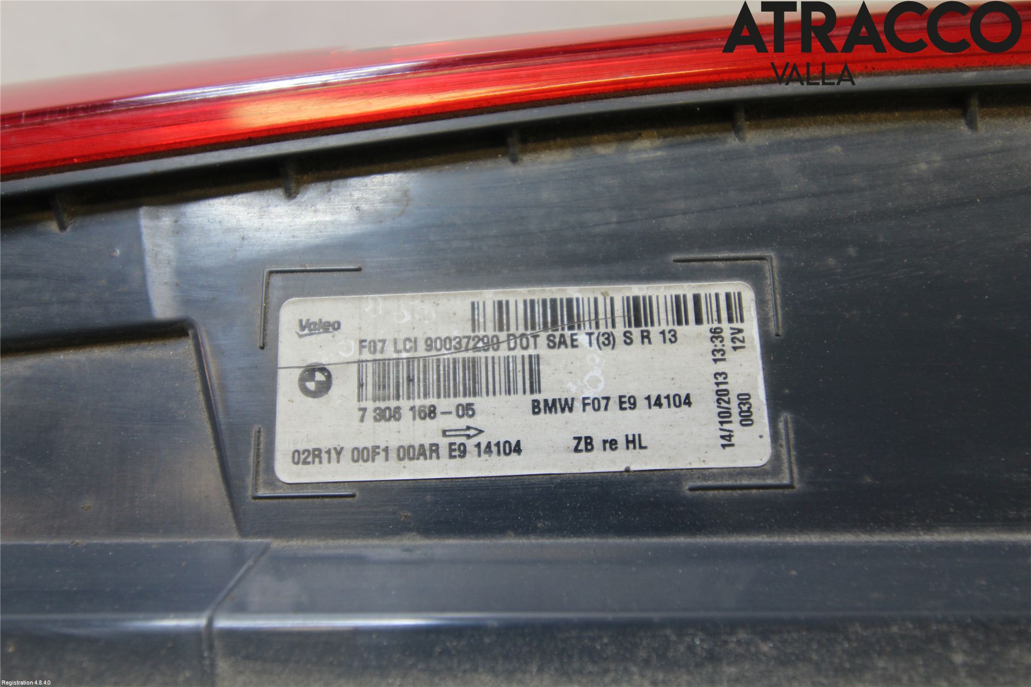 BMW 5 F10/F11/F18 09-17 Baklykt Høyre  På Luke(Indre)
