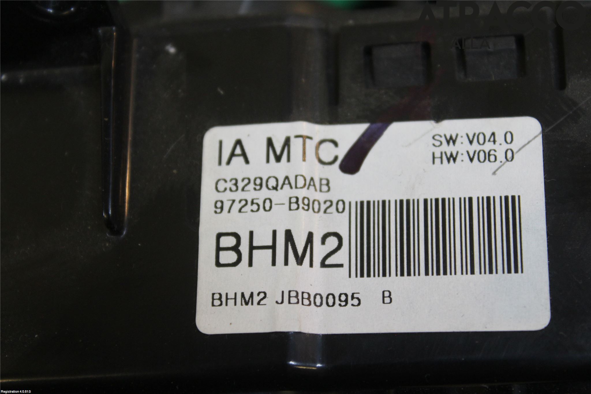 Hyundai i10 BA 14-16 Varme Ac Betjening-Display
