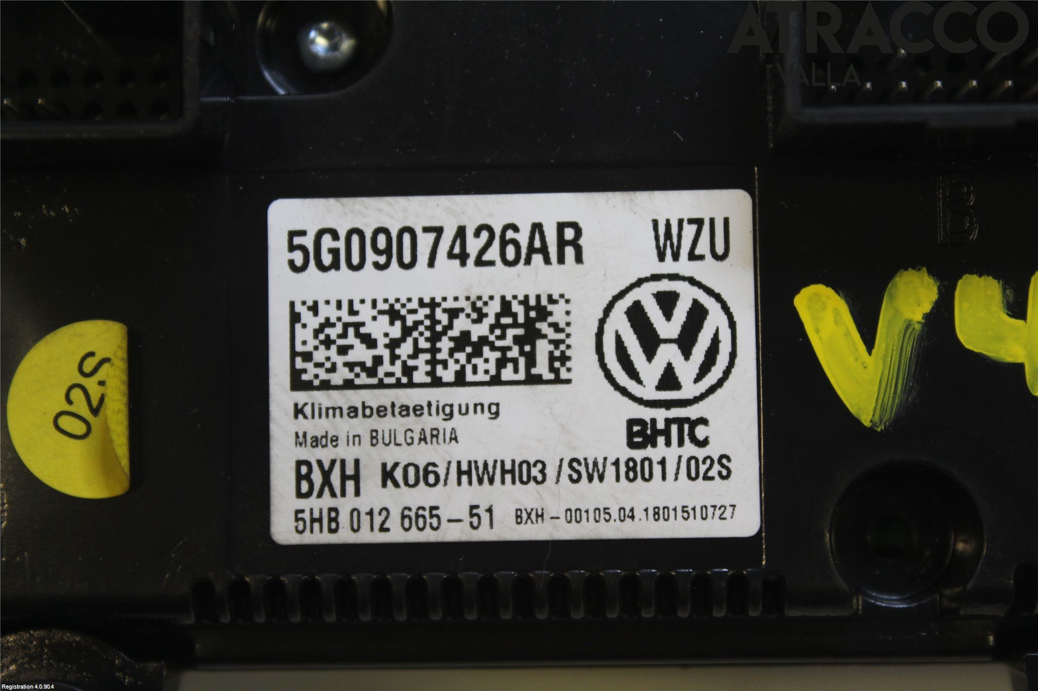 Volkswagen VW GOLF / E-GOLF VII 13-20 Varme Ac Betjening-Display
