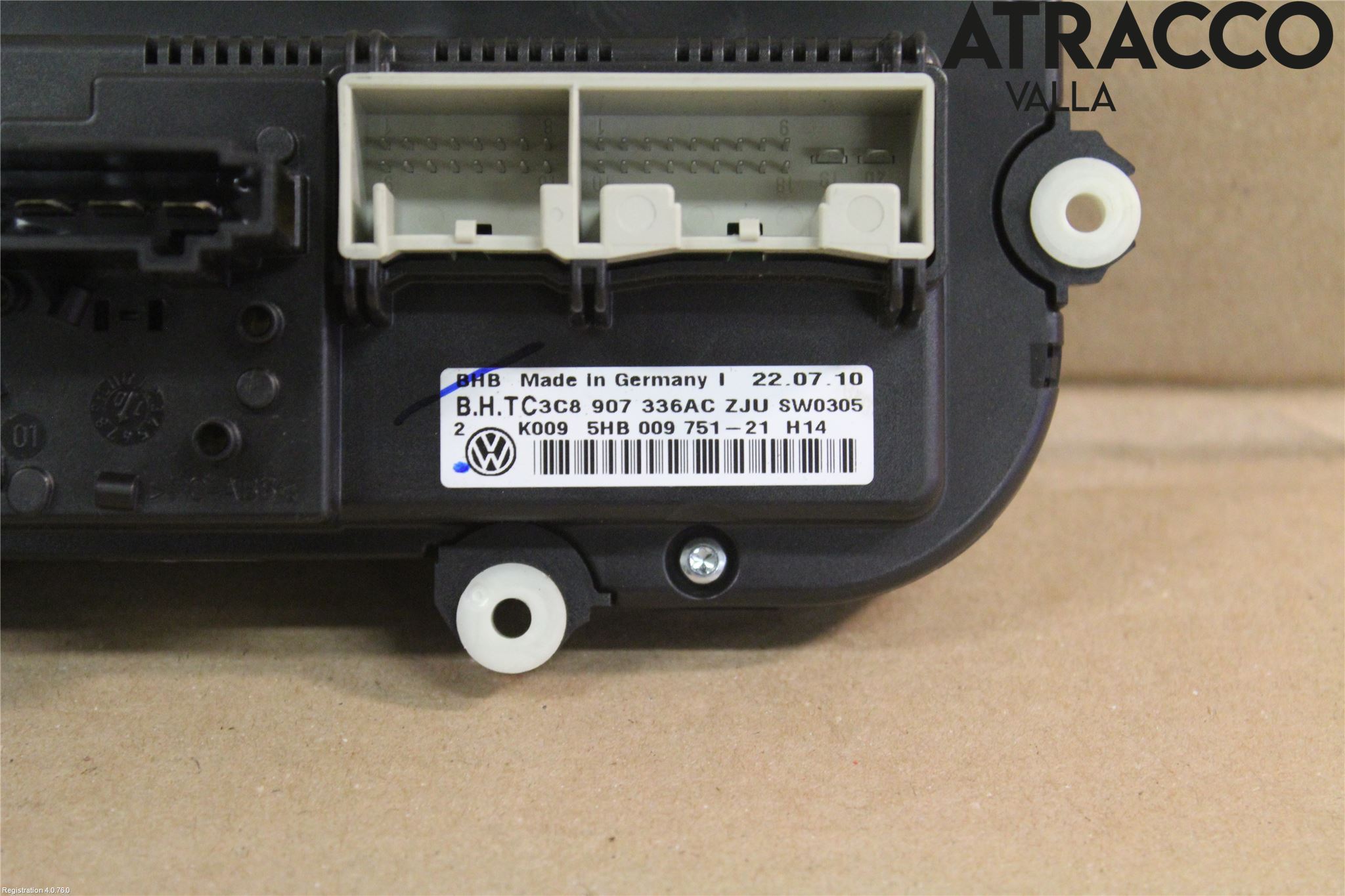 Volkswagen VW GOLF VI 09-13 Varme Ac Betjening-Display