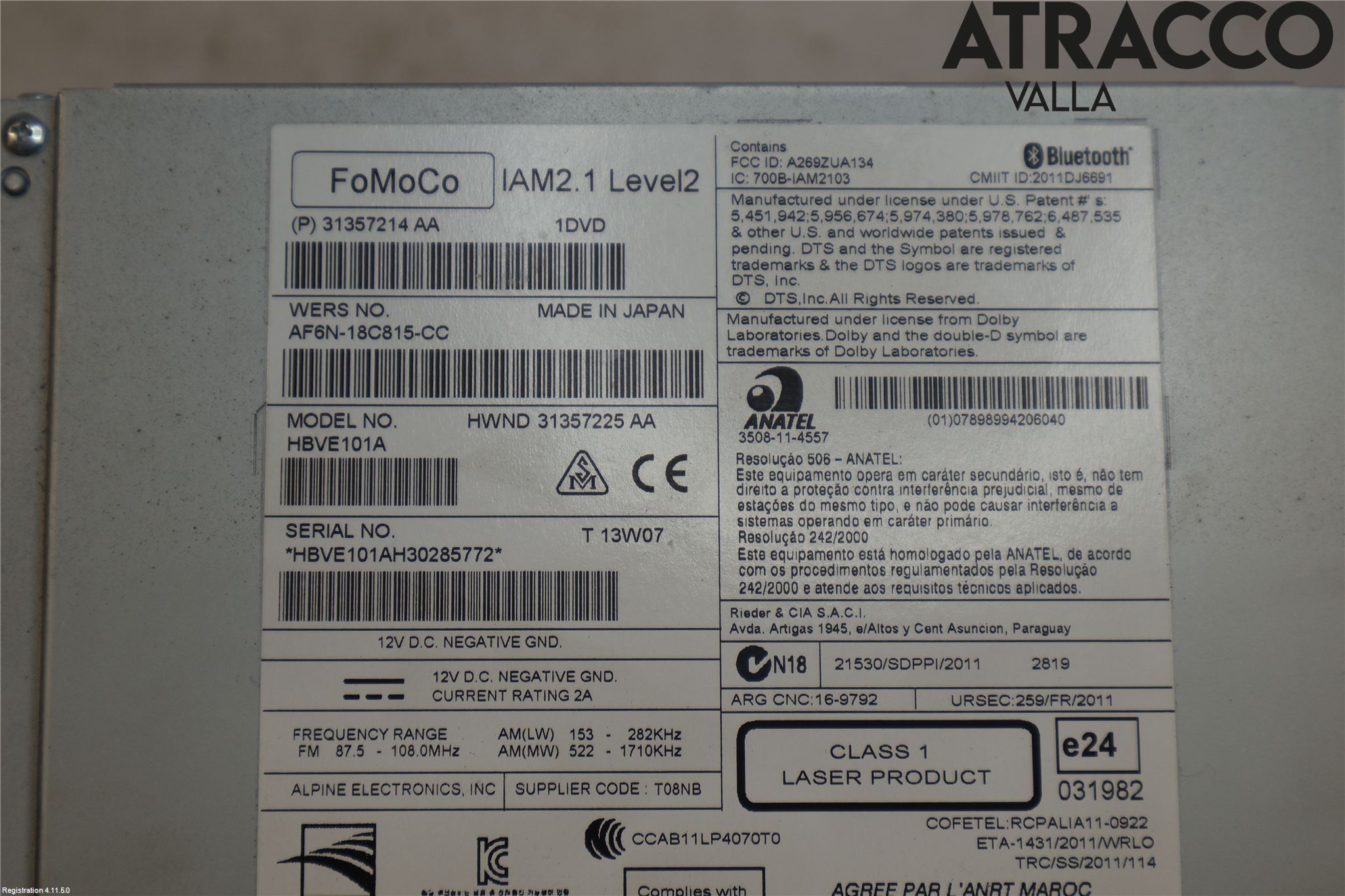 Volvo V40 12-19 Stereo Radio Med Cd