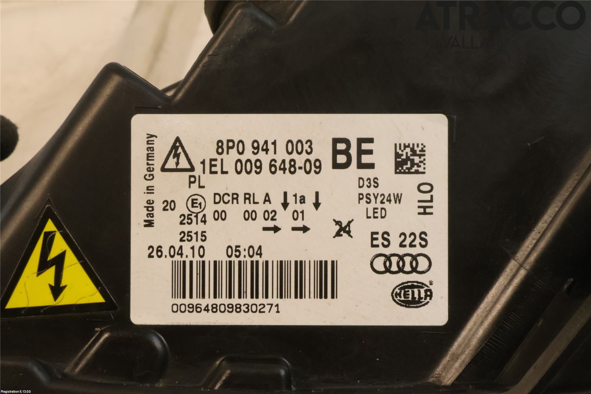 Audi A3/S3 05-13 Frontlykt Venstre