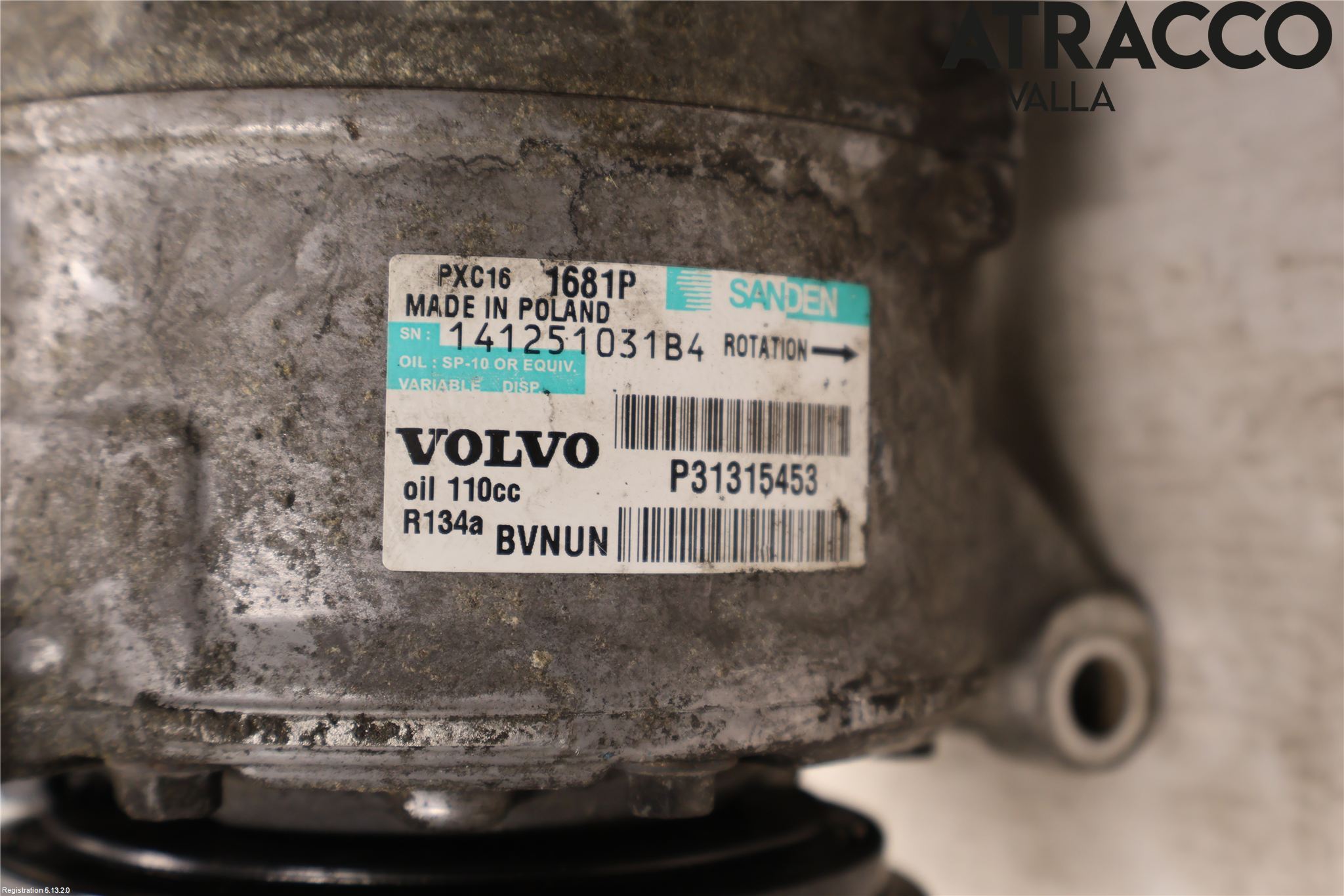 Volvo XC70 08-13 Varme Ac Kompressor
