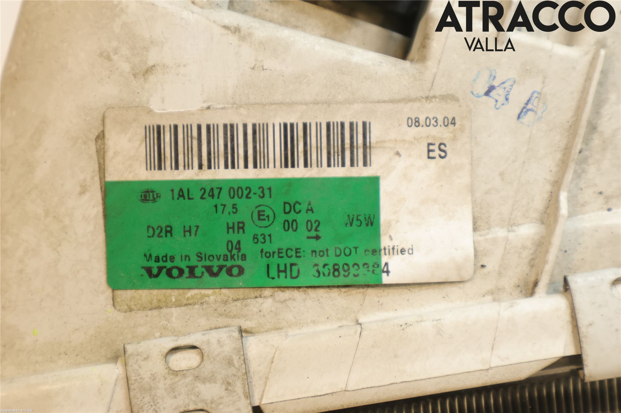 Volvo S40/V40    96-04 Frontlykt Venstre