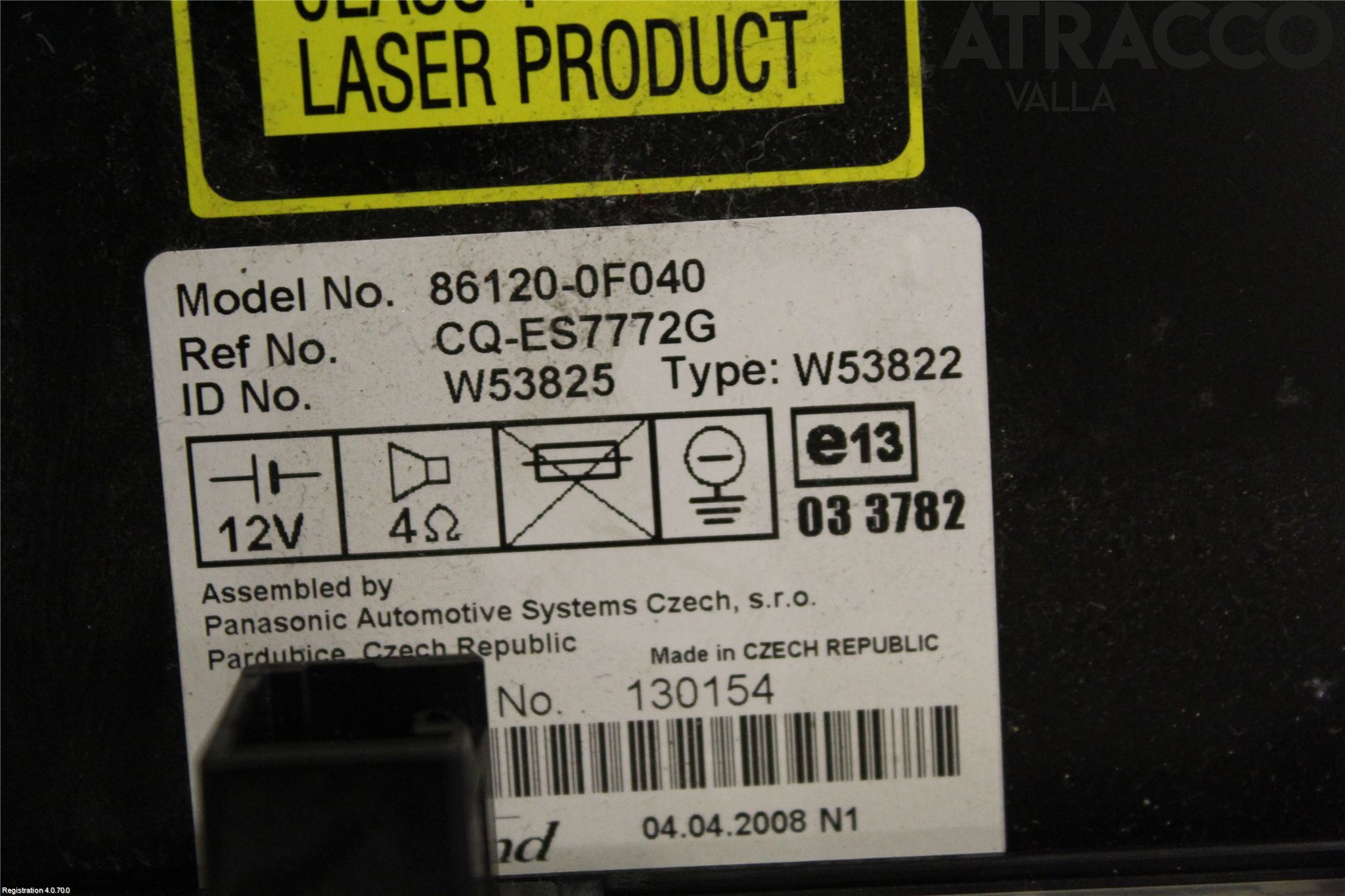Toyota COROLLA VERSO 08-09 Stereo Radio Med Cd