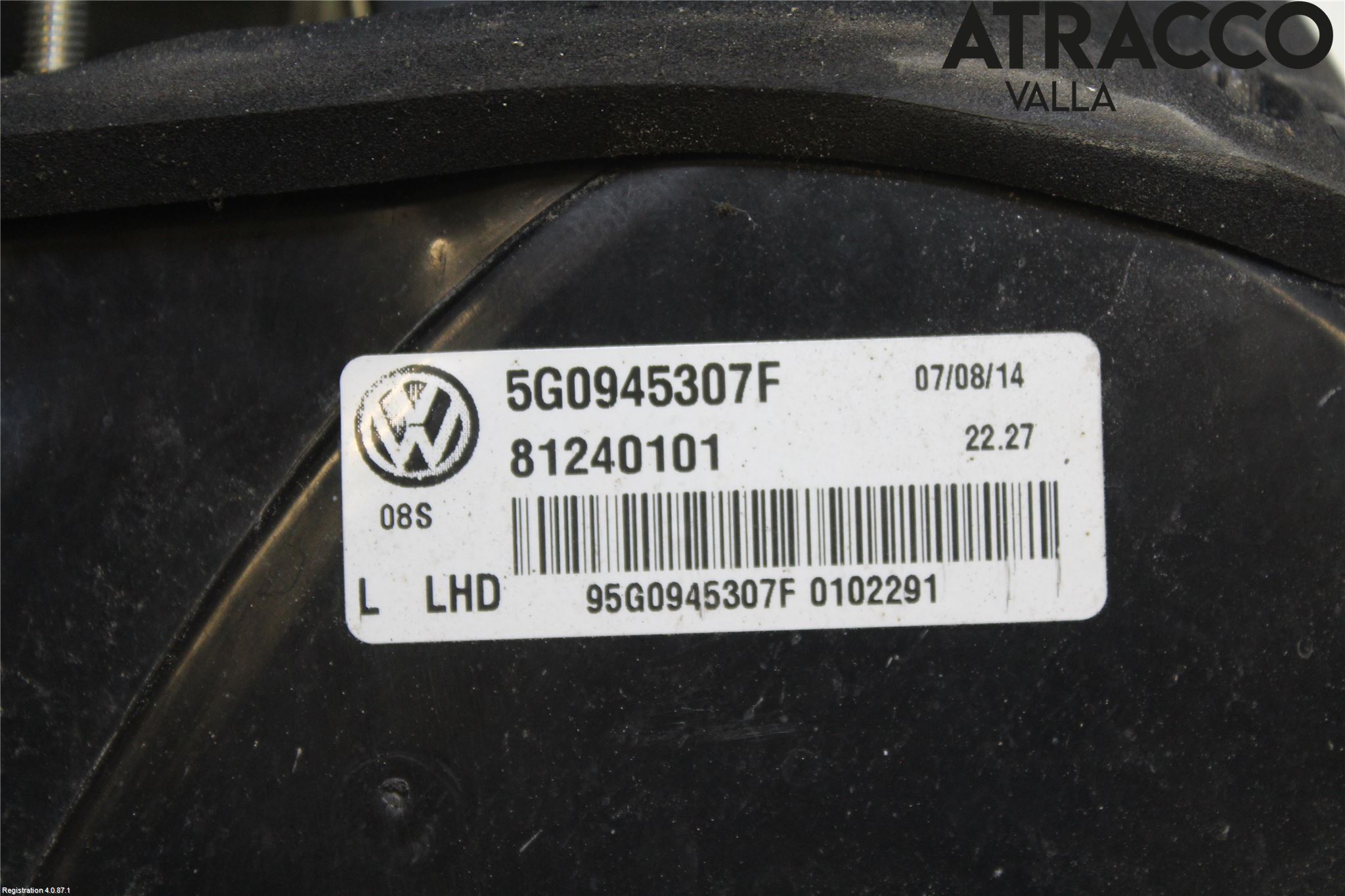 Volkswagen VW GOLF / E-GOLF VII 13-20 Baklykt Venstre  På Luke(Indre