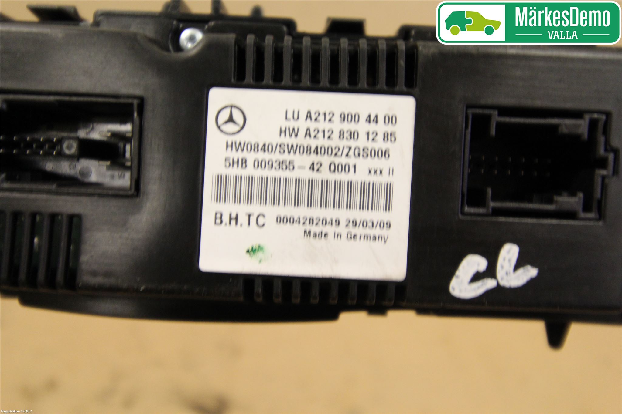 Mercedes-Benz MB E-KLASS (W212) 09-16 Varme Ac Betjening-Display