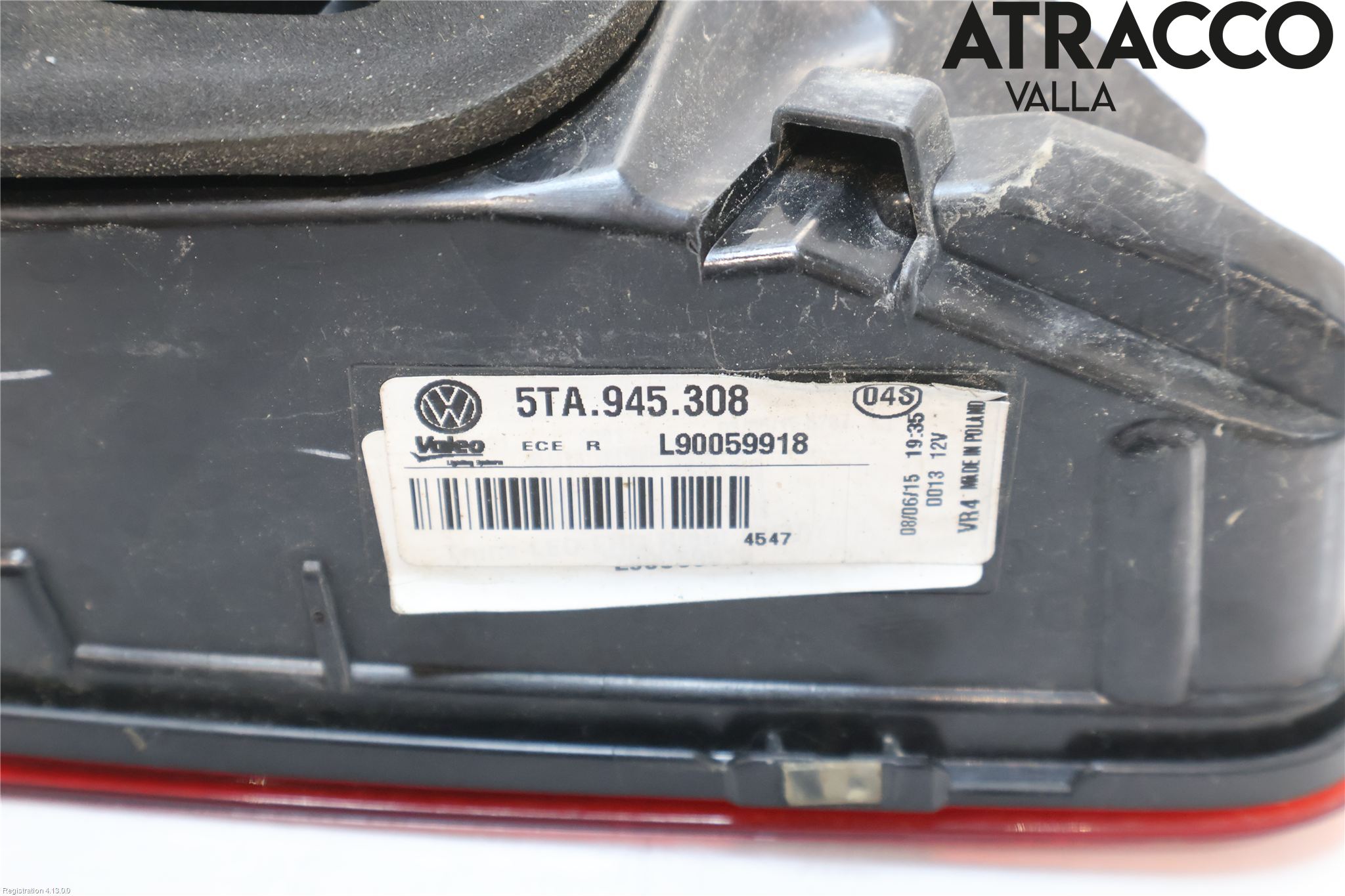 Volkswagen VW TOURAN 16- Baklykt Høyre  På Luke(Indre)