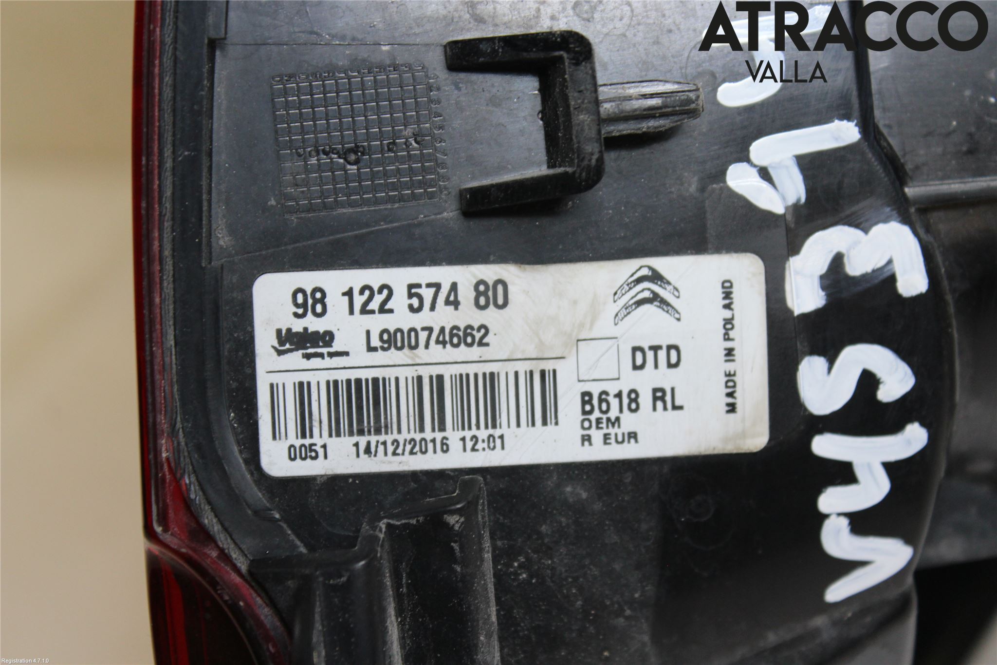 Citroen C3 AIRCROSS 18-23 Baklykt Høyre