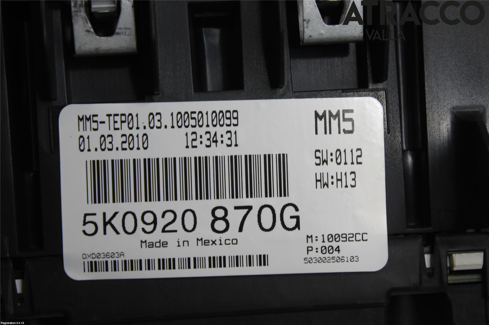 Volkswagen VW GOLF VI 09-13 Instr Kombinert