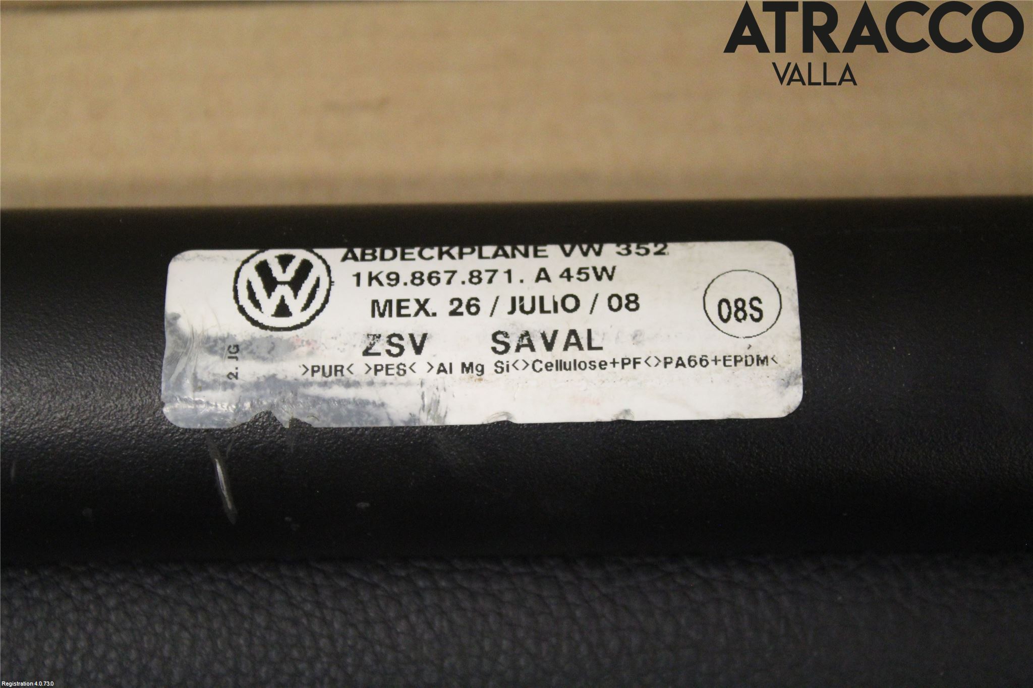Volkswagen VW GOLF V 04-09 Innr Innsyn Beskytelse Stv
