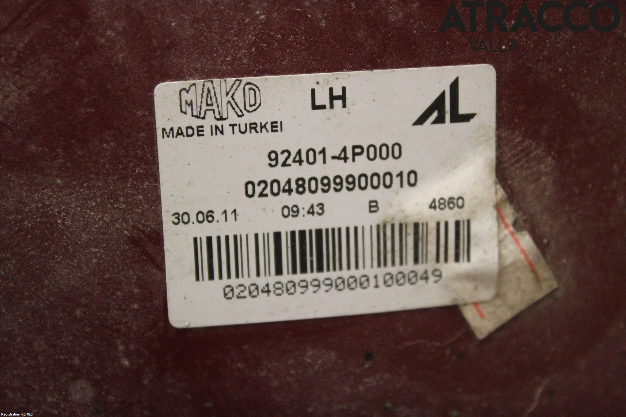 Hyundai i20 PB 09-14 Baklykt Venstre