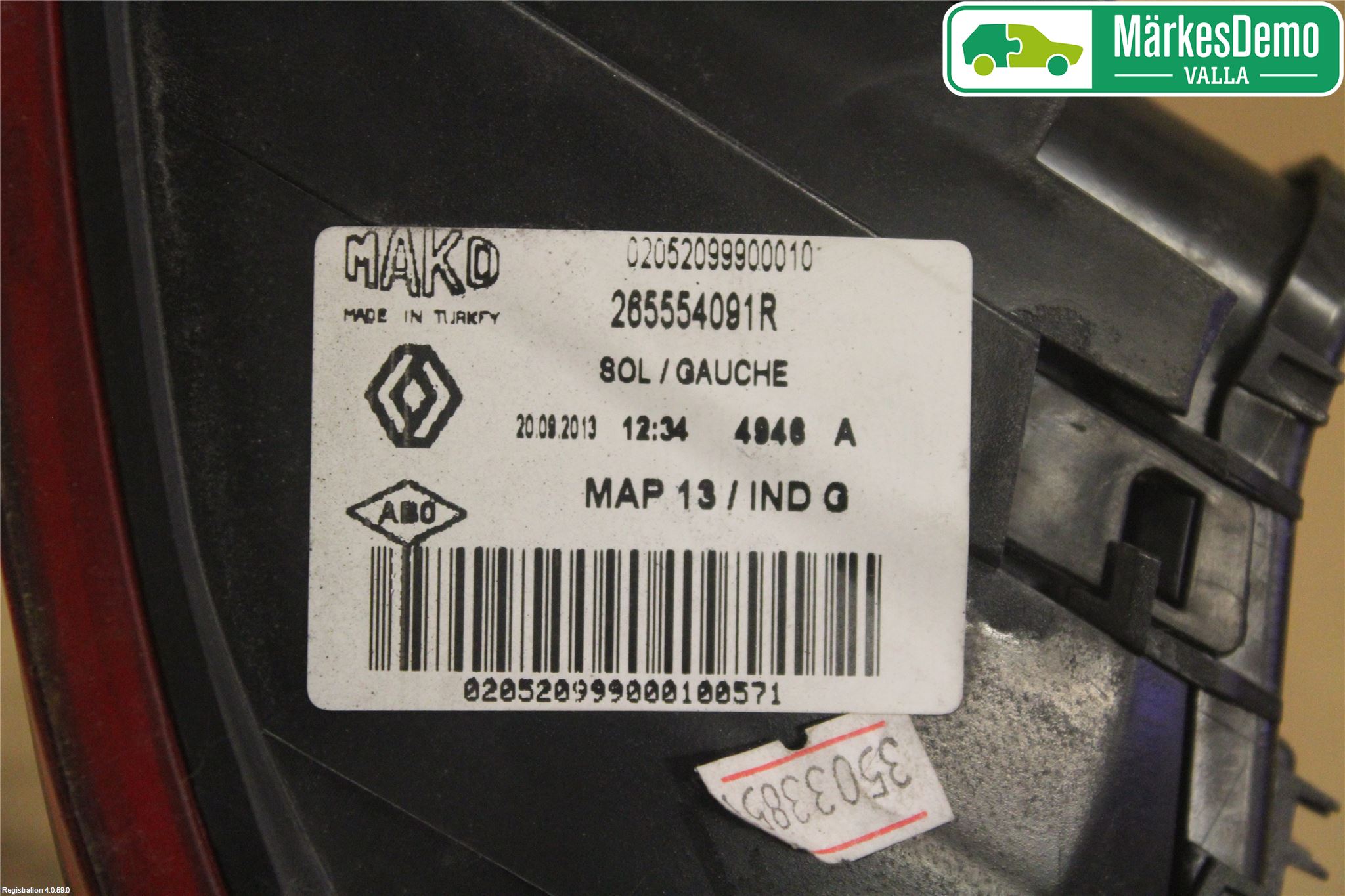 Renault CLIO IV 12-16 Baklykt Venstre
