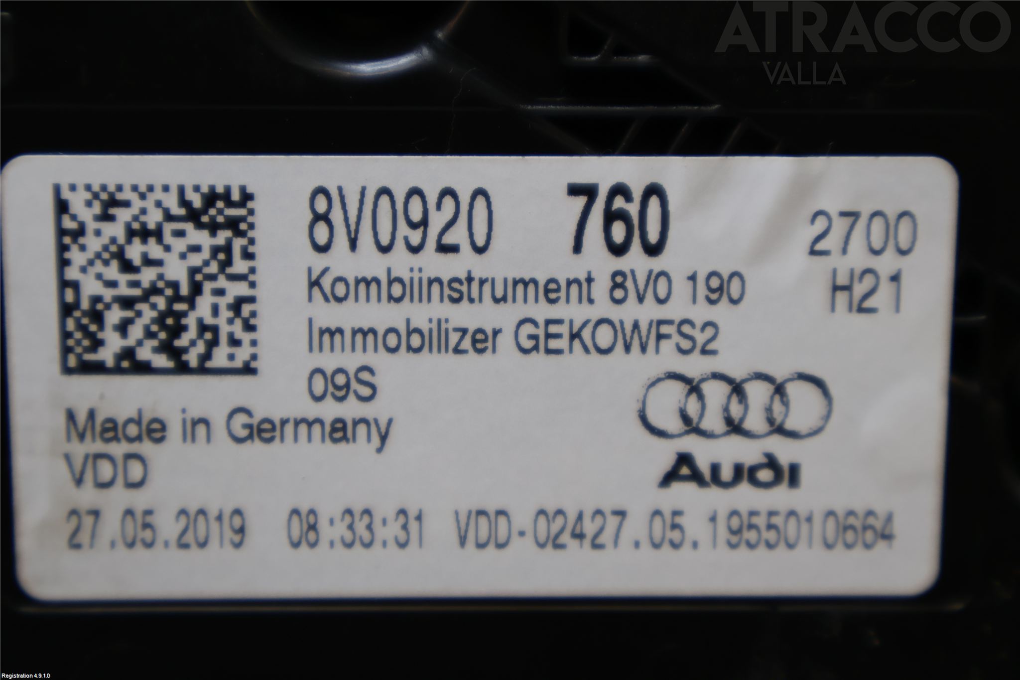Audi A3/S3 8V 13-20 Instr Kombinert