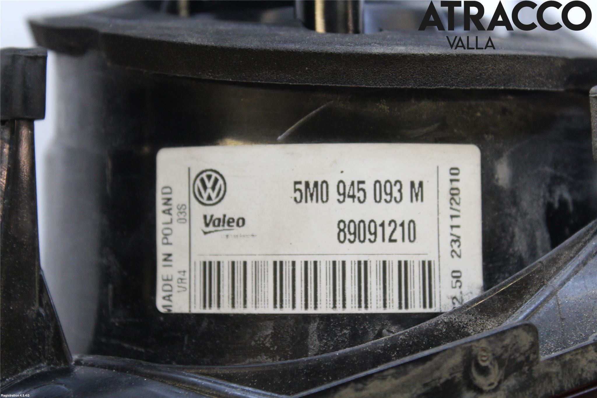 Volkswagen VW GOLF PLUS/CROSS GOLF 04-14 Baklykt Venstre  På Luke(Indre