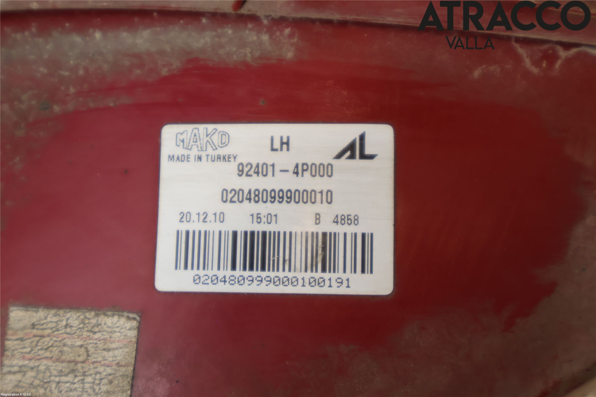 Hyundai i20 PB 09-14 Baklykt Venstre