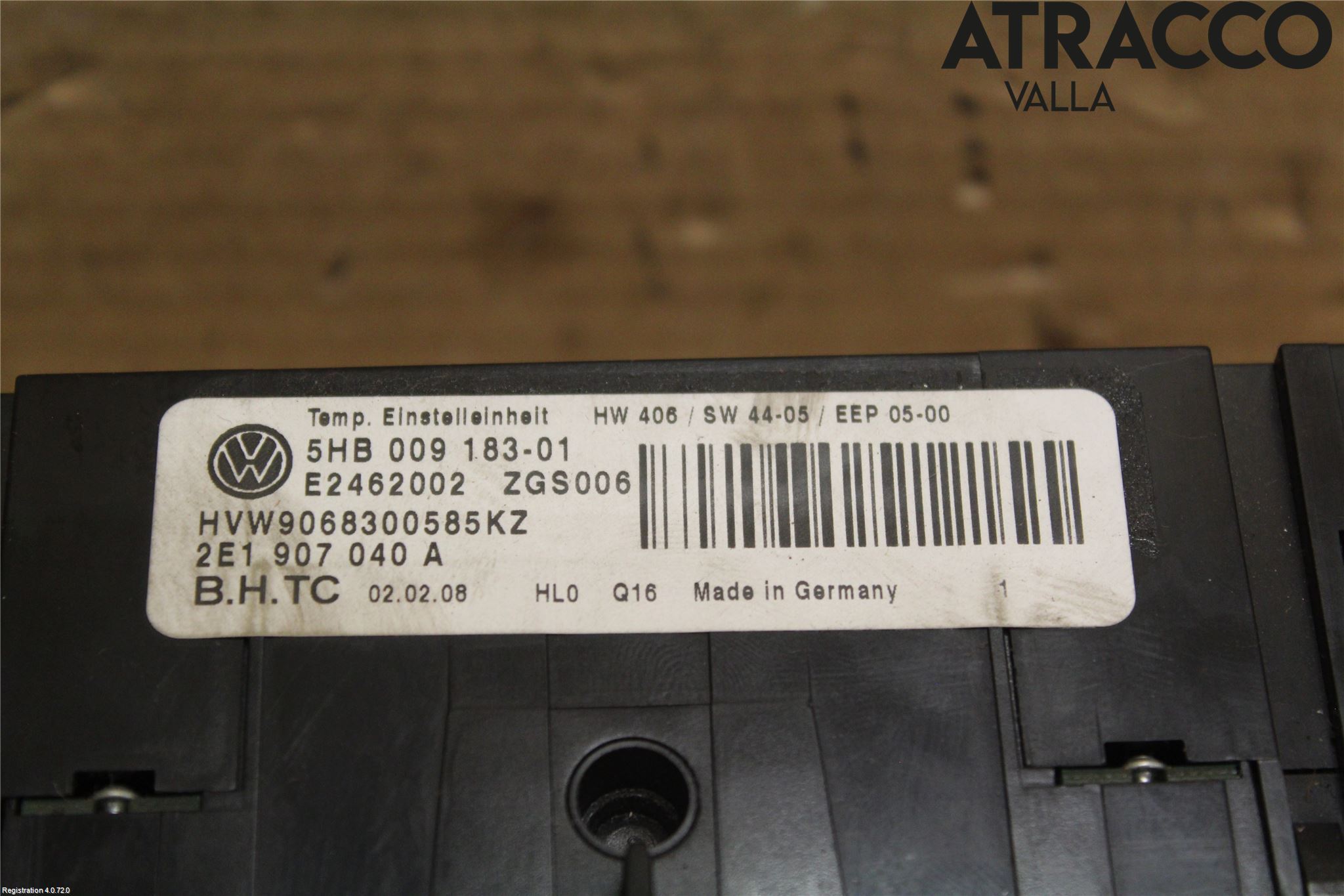 Volkswagen VW CRAFTER 06-16 Varme Ac Betjening-Display