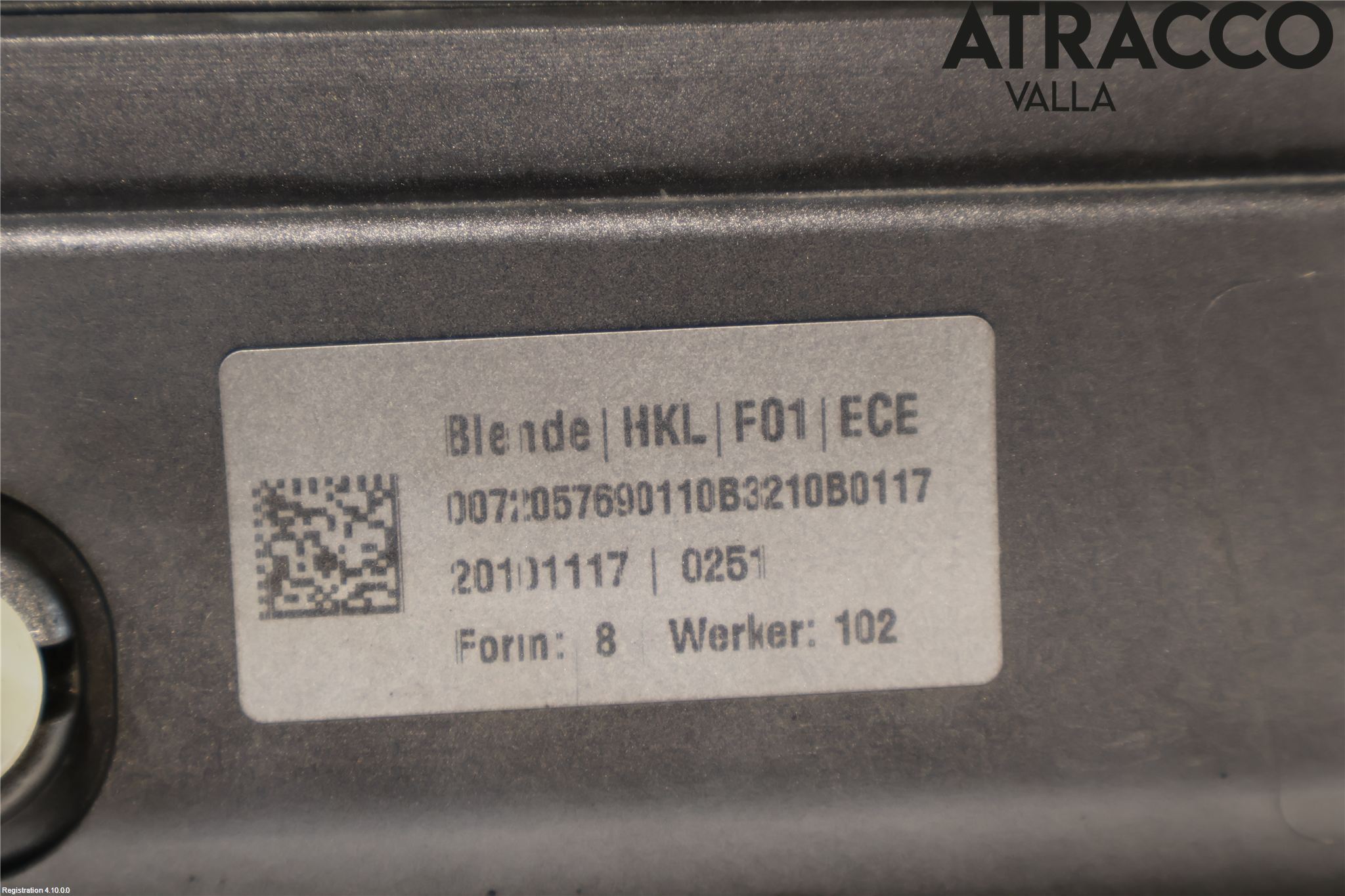BMW 7 F01/02/03/04 09-15 Refleksplate - Skiltplate
