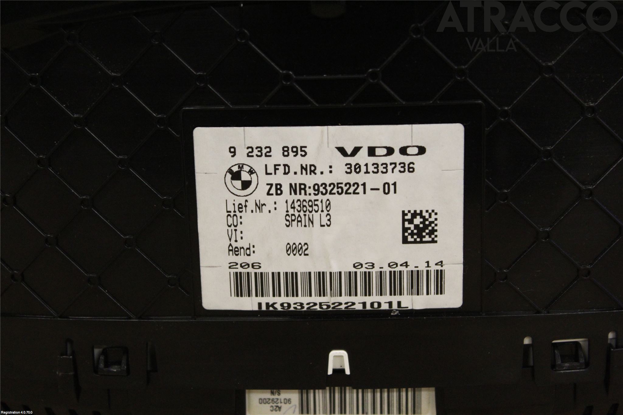 BMW 3 F30/F31/F80 12-19 Instr Kombinert