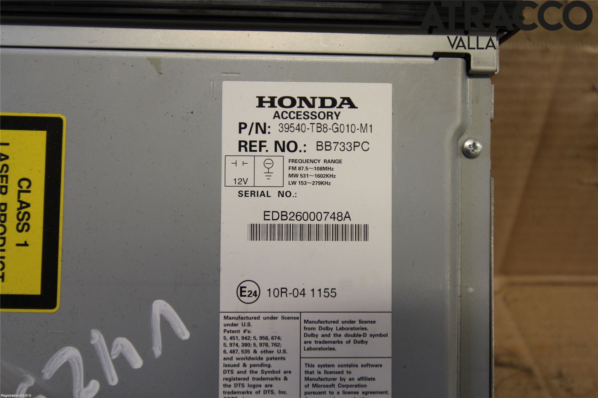Honda CIVIC 12-16 Stereo Radio Med Cd