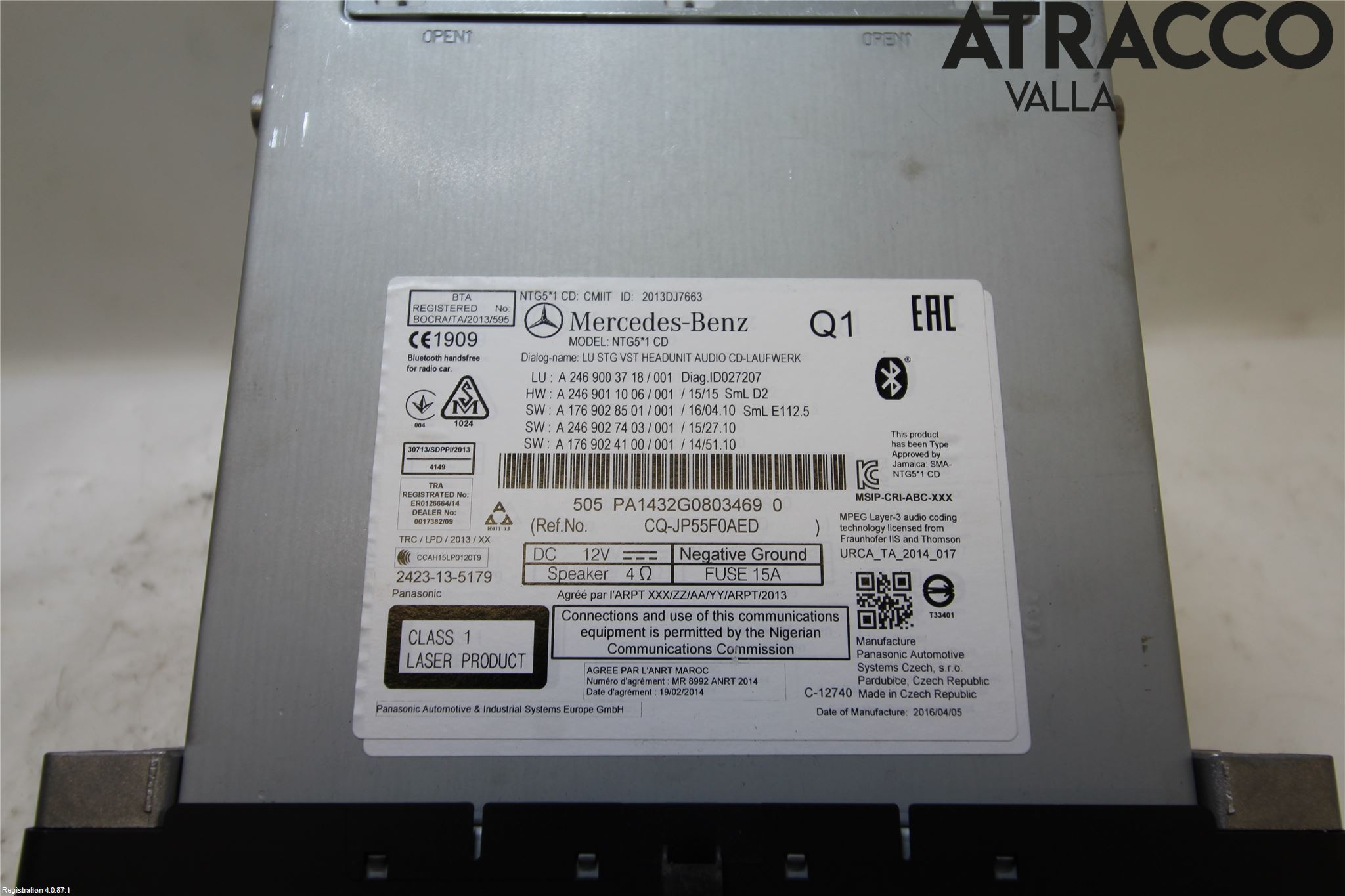 Mercedes-Benz MB CLA-KLASS (C117/X117) 13-19 Stereo Radio Med Cd