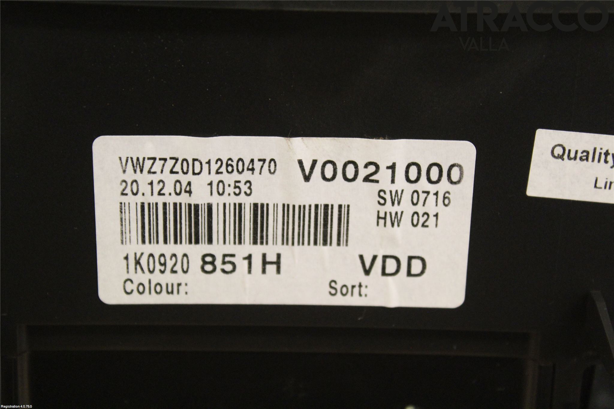 Volkswagen VW GOLF V 04-09 Instr Kombinert