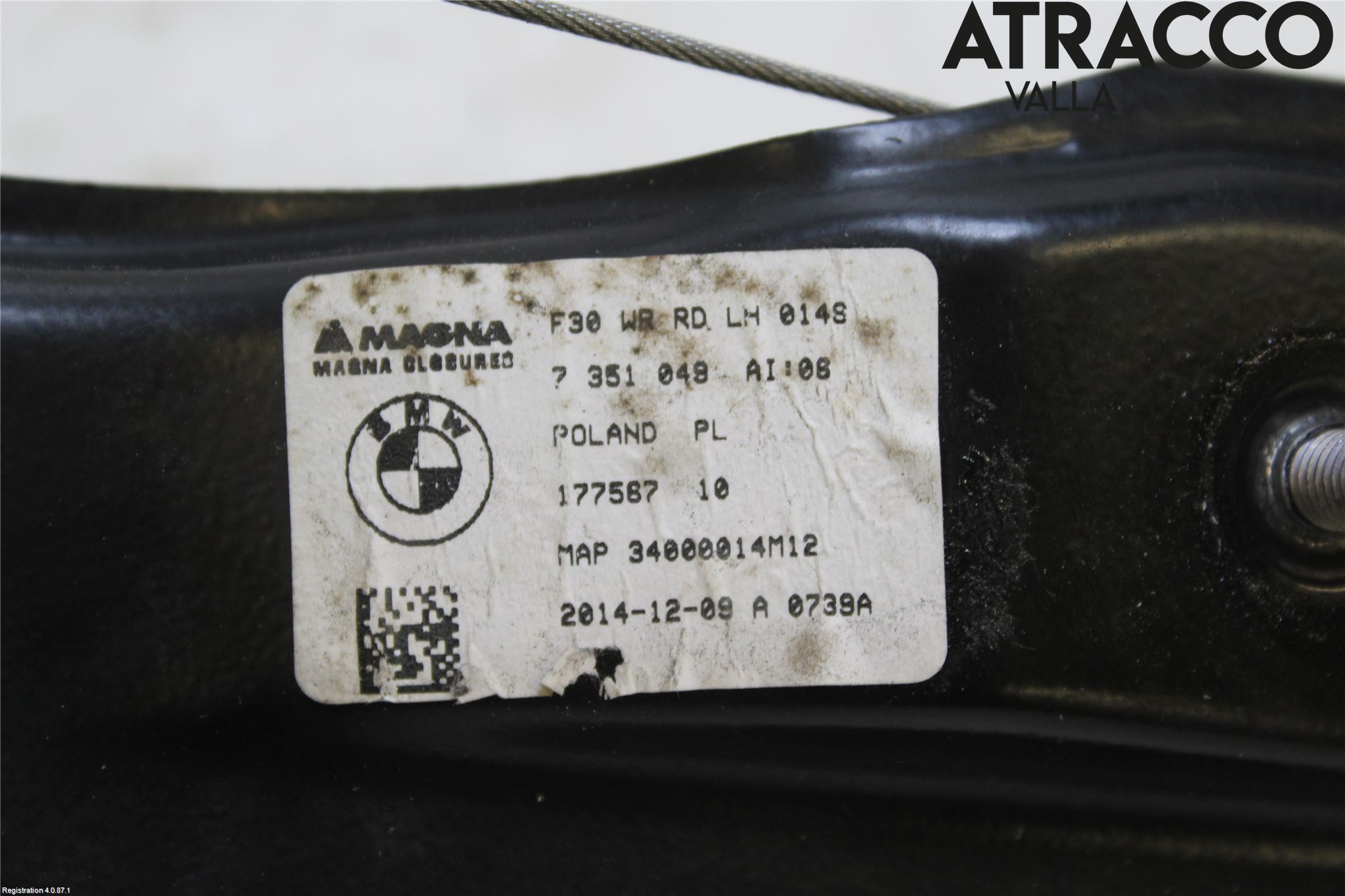 BMW 3 F30/F31/F80 12-19 Vindusheis El Komp