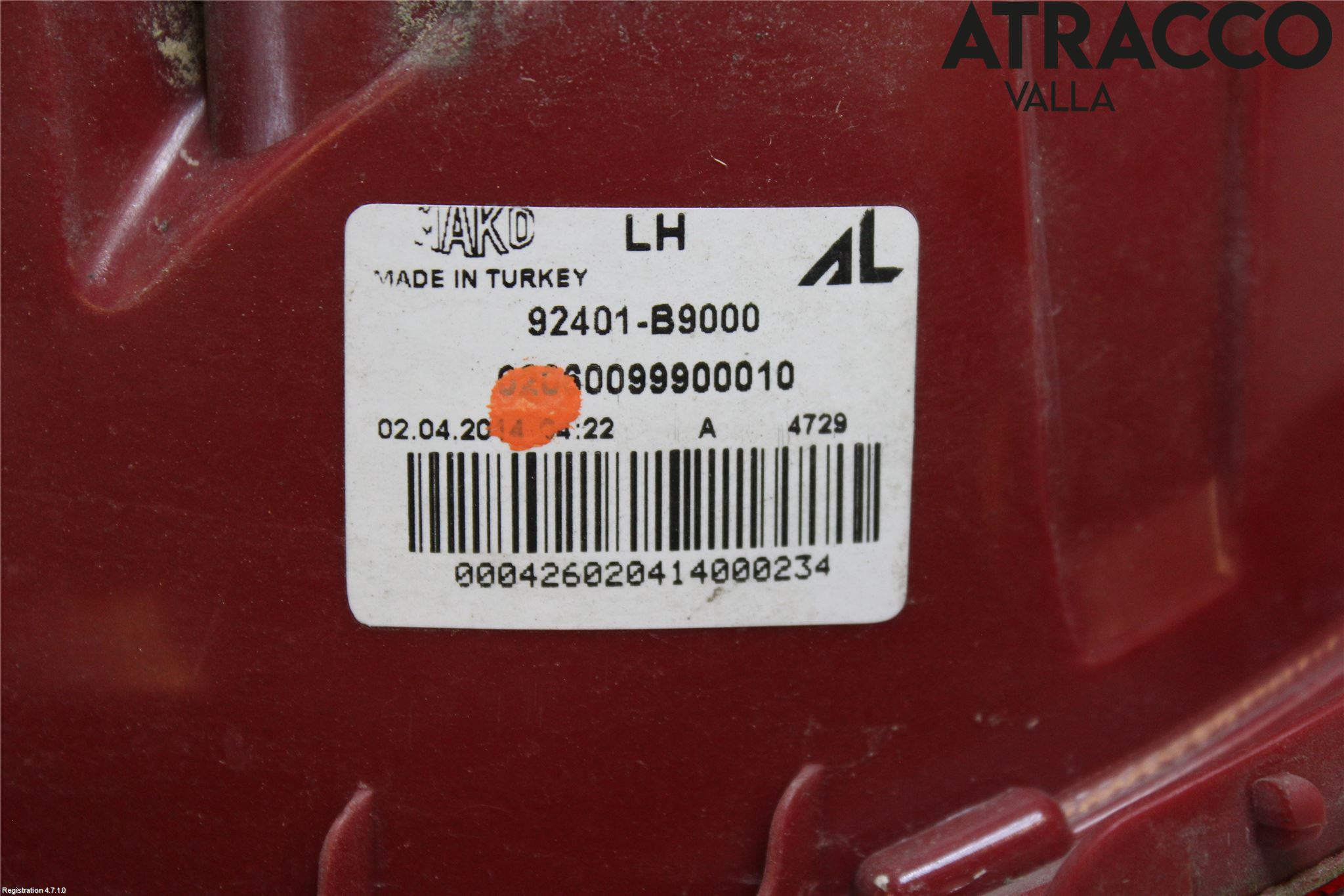 Hyundai i10 BA 14-16 Baklykt Venstre