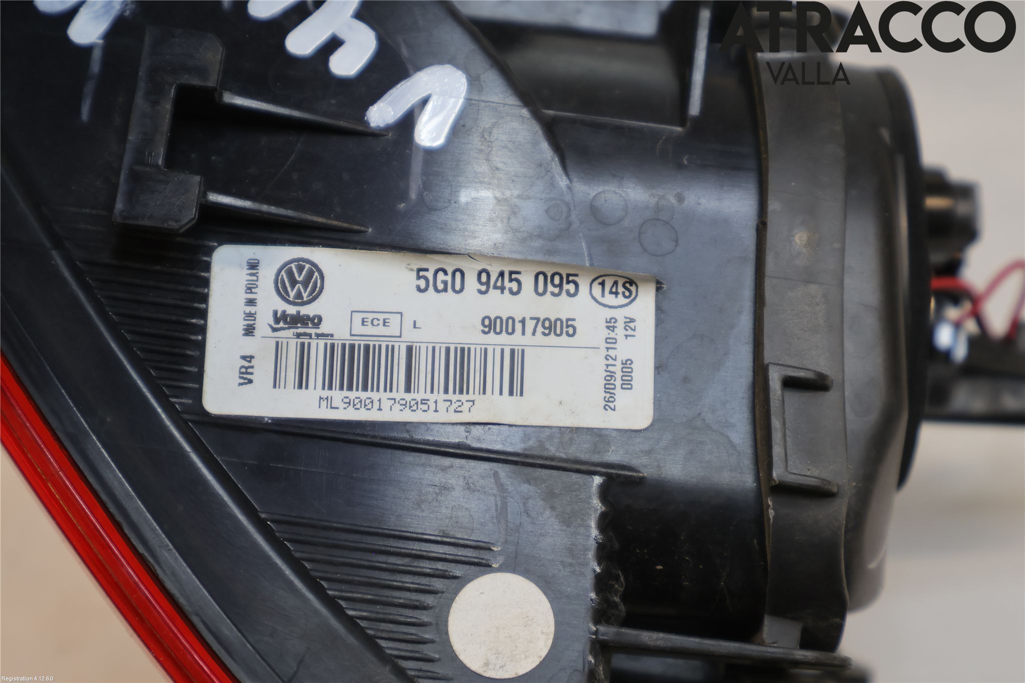 Volkswagen VW GOLF / E-GOLF VII 13-20 Baklykt Venstre