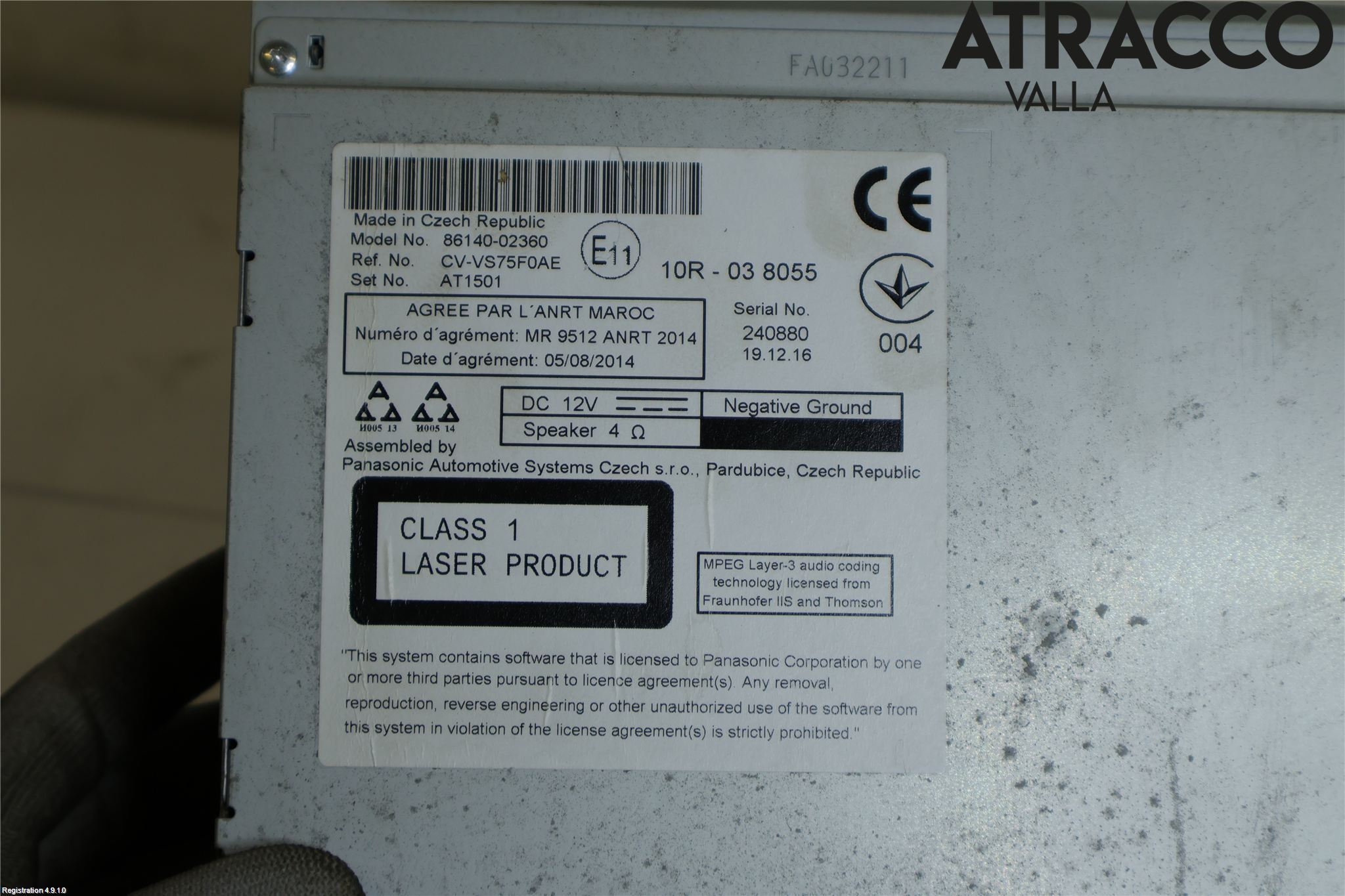 Toyota AURIS 13-19 Stereo Radio Med Cd