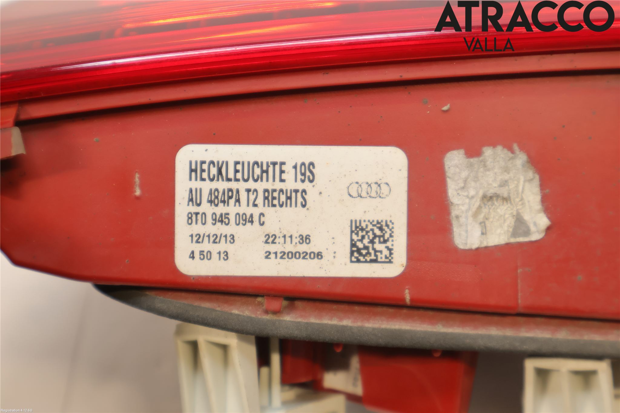 Audi A5 07-16 Baklykt Høyre  På Luke(Indre)