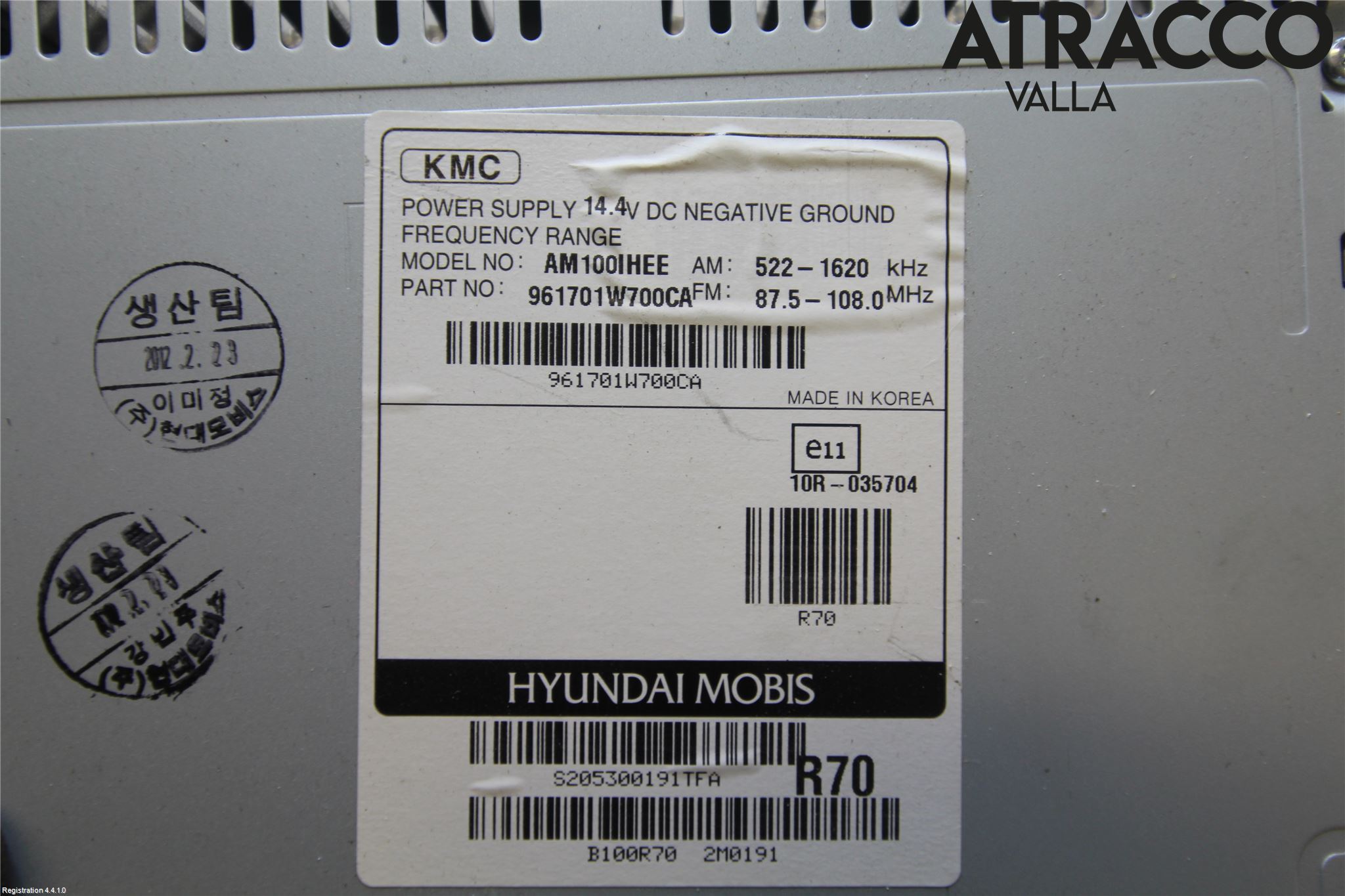 Kia RIO 12-16 Stereo Radio Med Cd