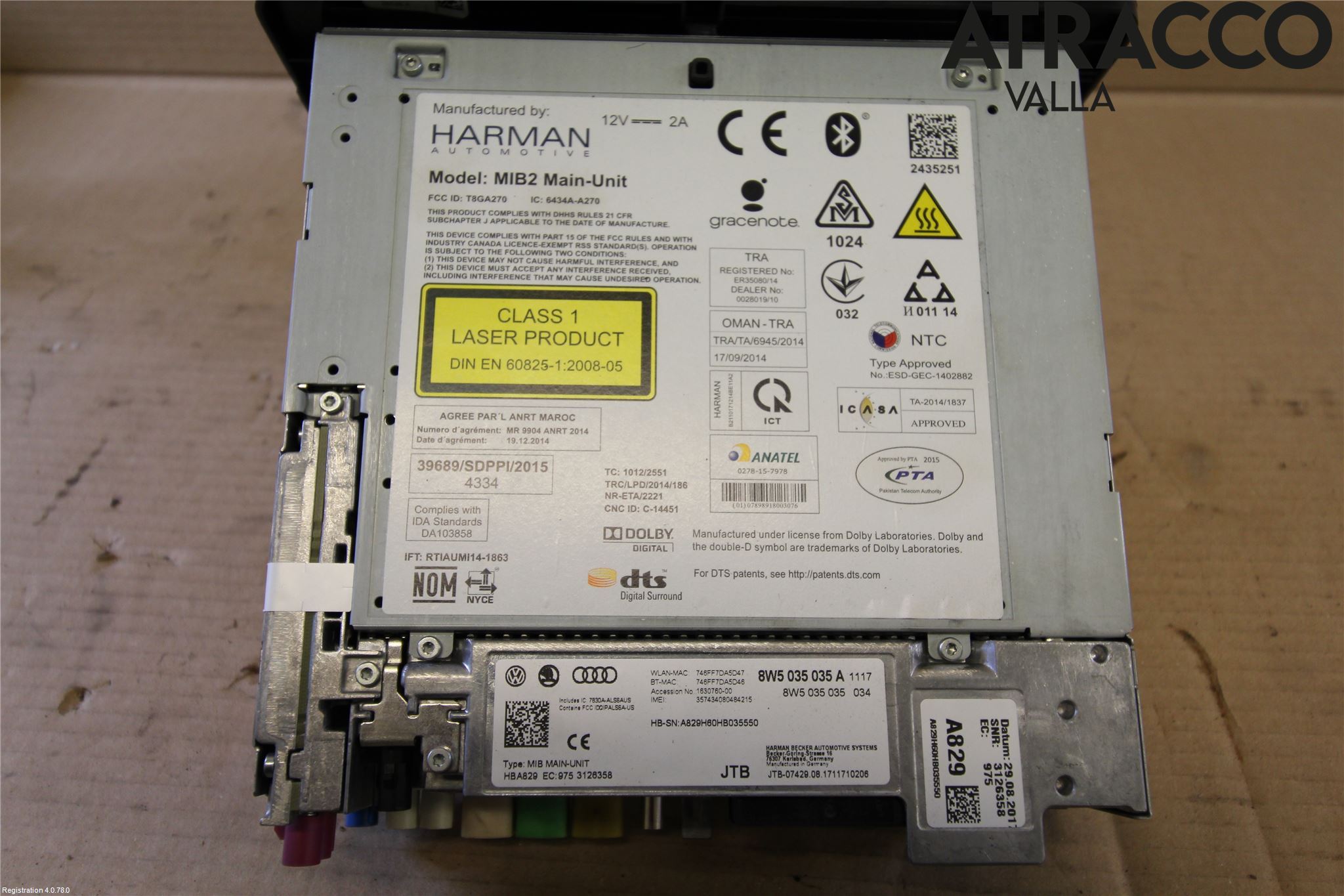 Audi A4/S4 B9 16-19 Stereo Radio Med Cd