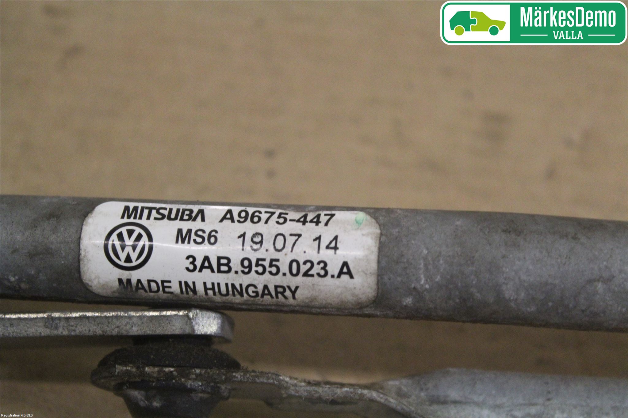 Volkswagen VW PASSAT 11-14 Viskeroverføring Frontrute